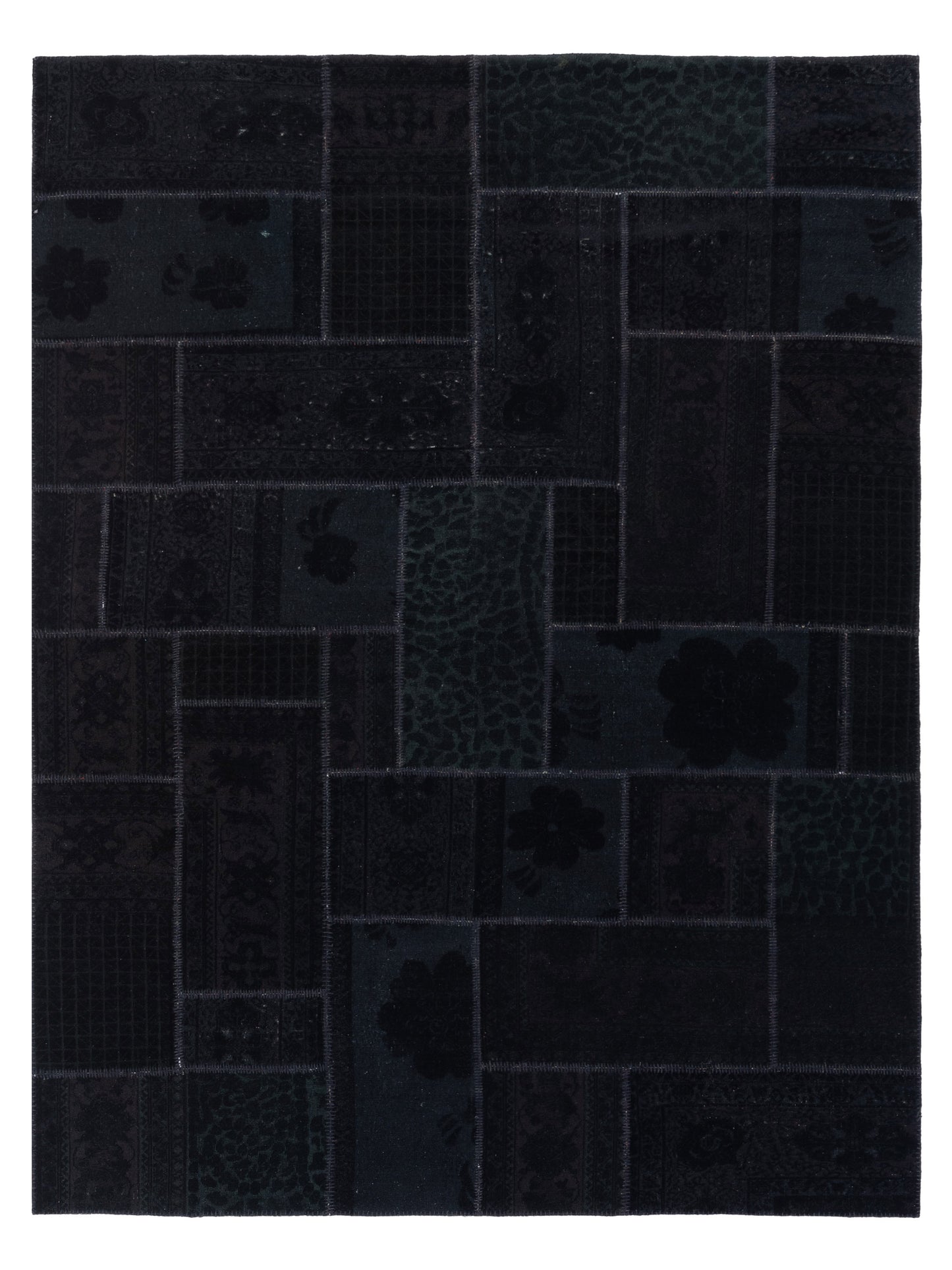 Pasha Turkish Vestige Patchwork  Black  Contemporary