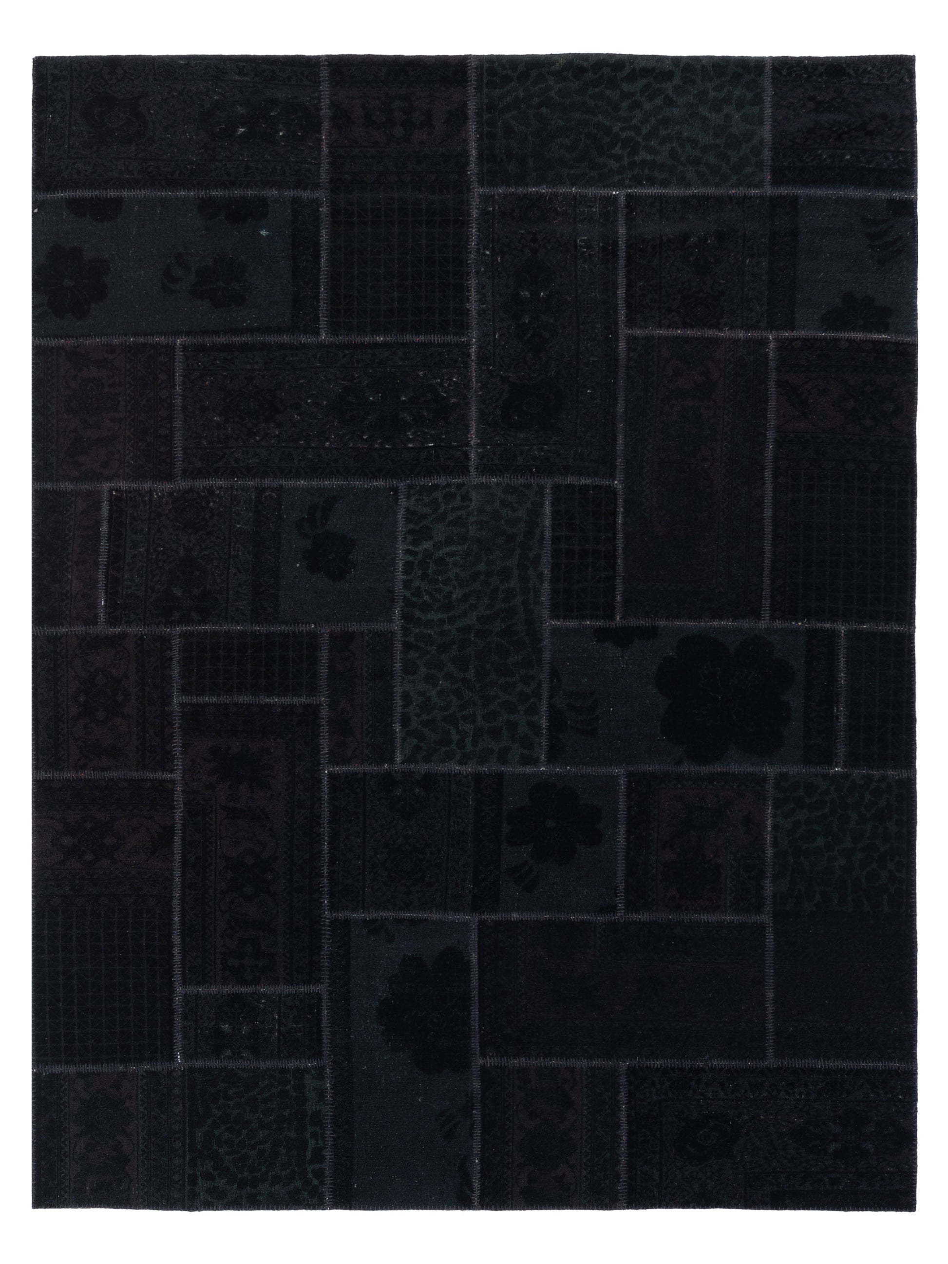 Pasha Turkish Vestige Patchwork  Black  Contemporary