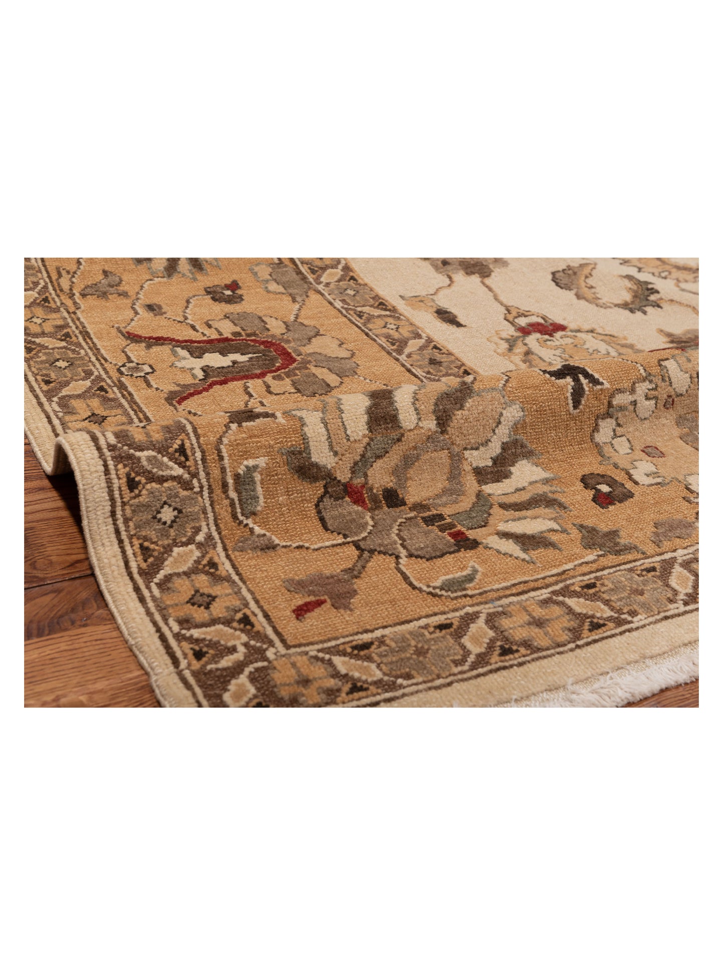 Turkish Elvan 79181 Ivory Gold 9.3x12 Hand Knotted Rug