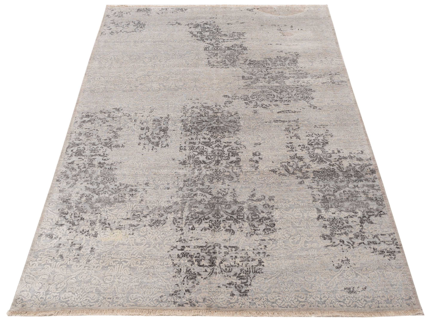 Tibetino 128076 Silver Gray 7.9x9.9 Hand Knotted Rug