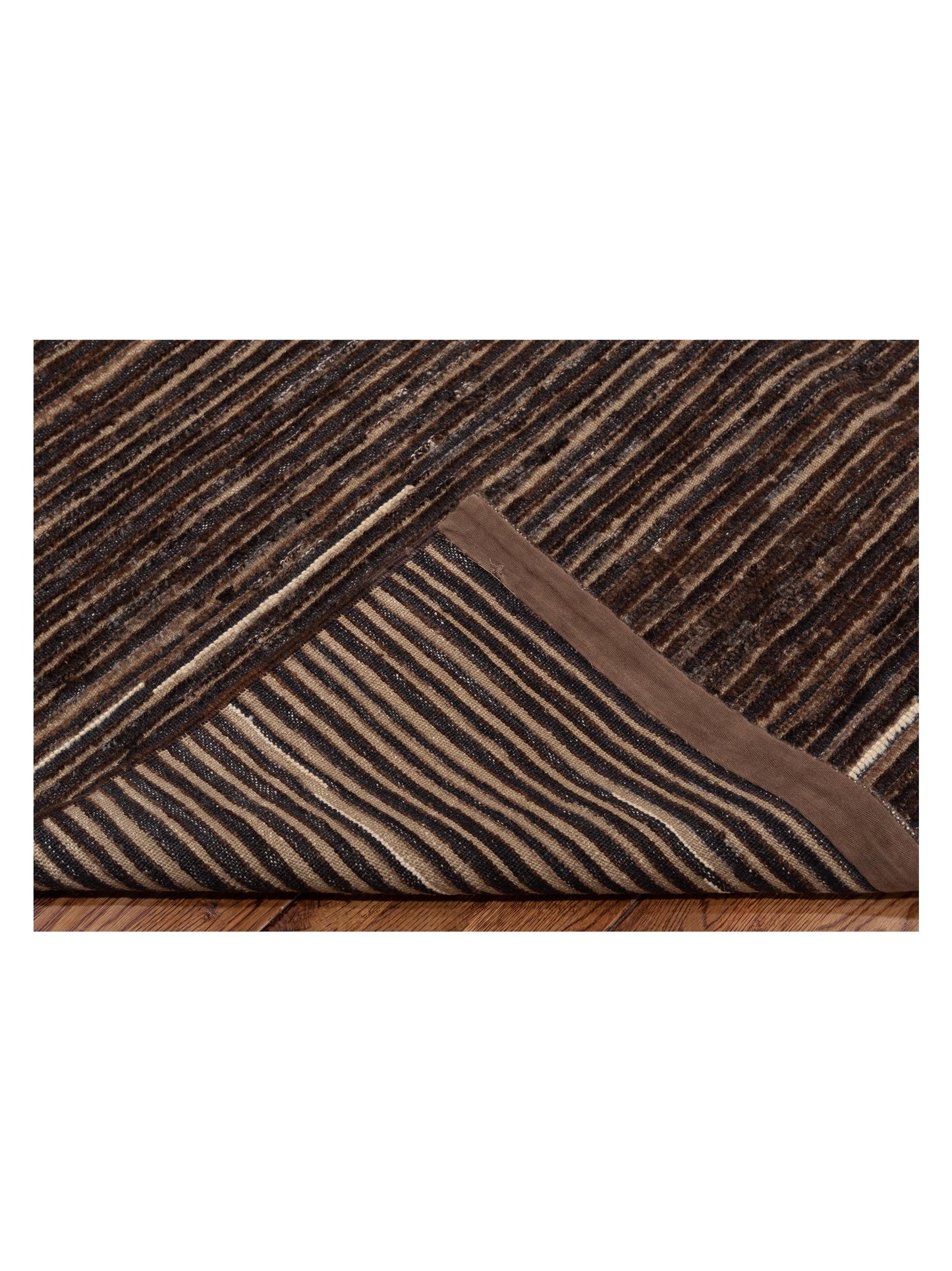 Atlas 134501 Charcoal Brown 7.10x9.10 Hand Knotted Rug