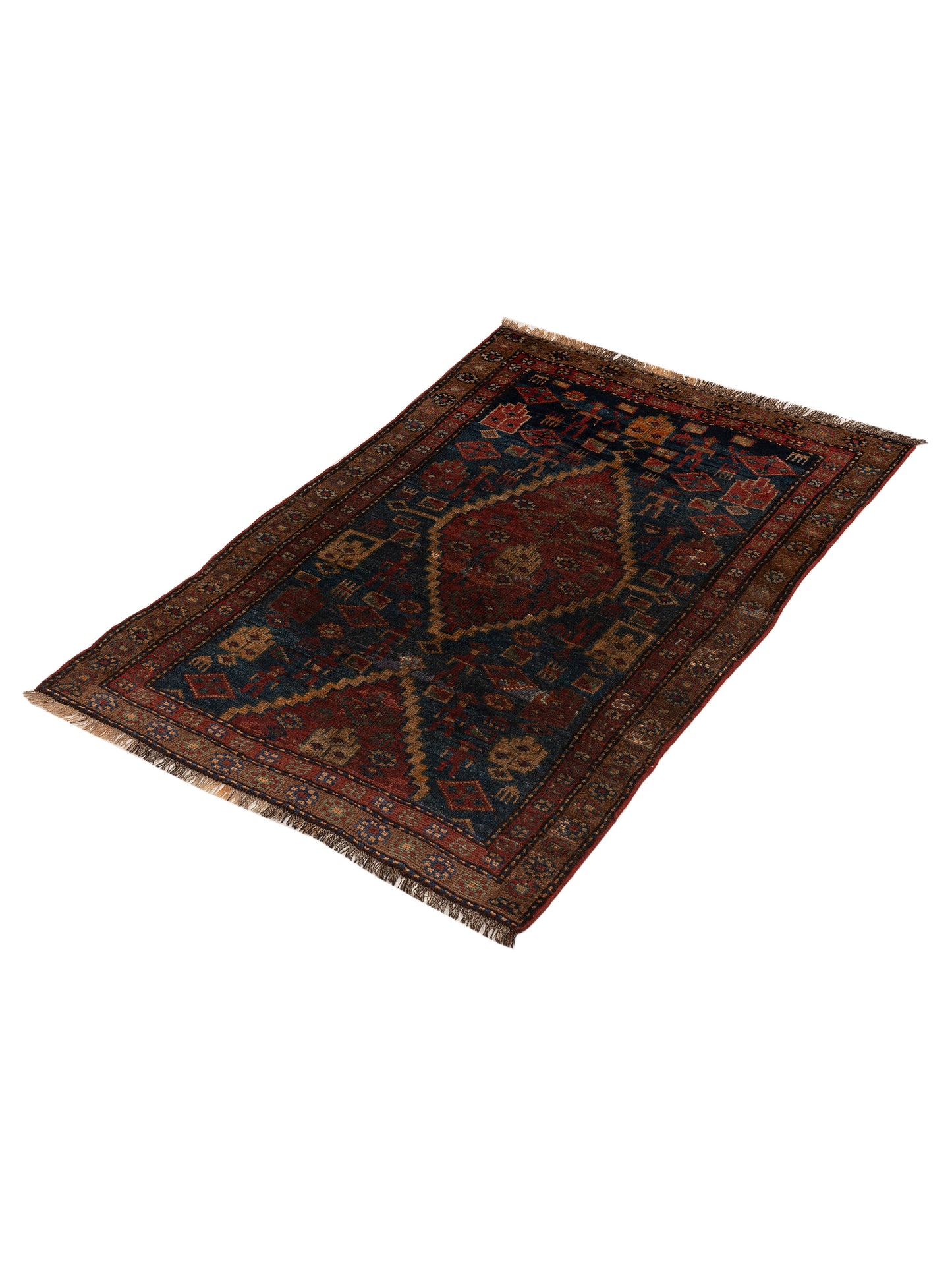 Old Anatolian 118720 Blue Brown 4x6 Hand Knotted Rug