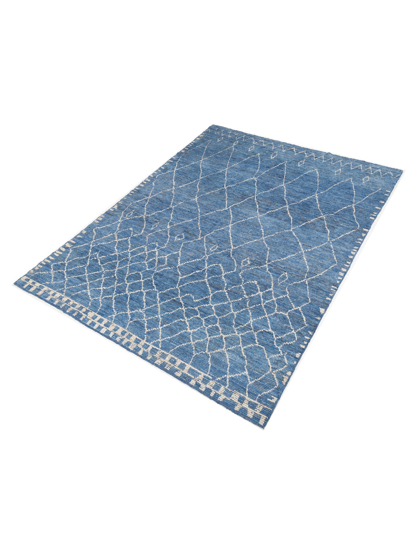 Berber Aspendos Indigo Ivory 9.6x12.9 Hand Knotted Rug