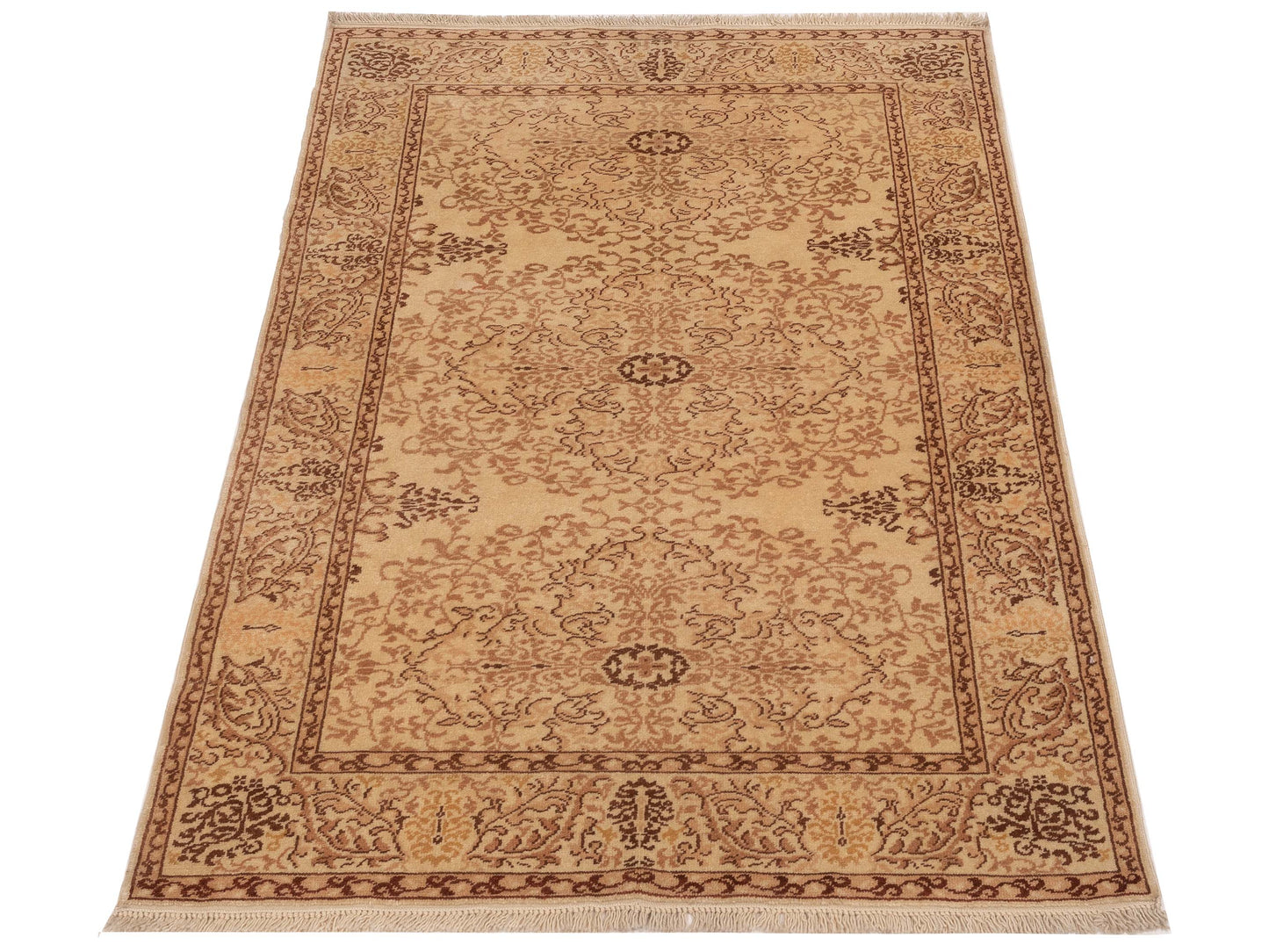 Antique Loom 117156 Beige Beige 4.1x6 Hand Knotted Rug