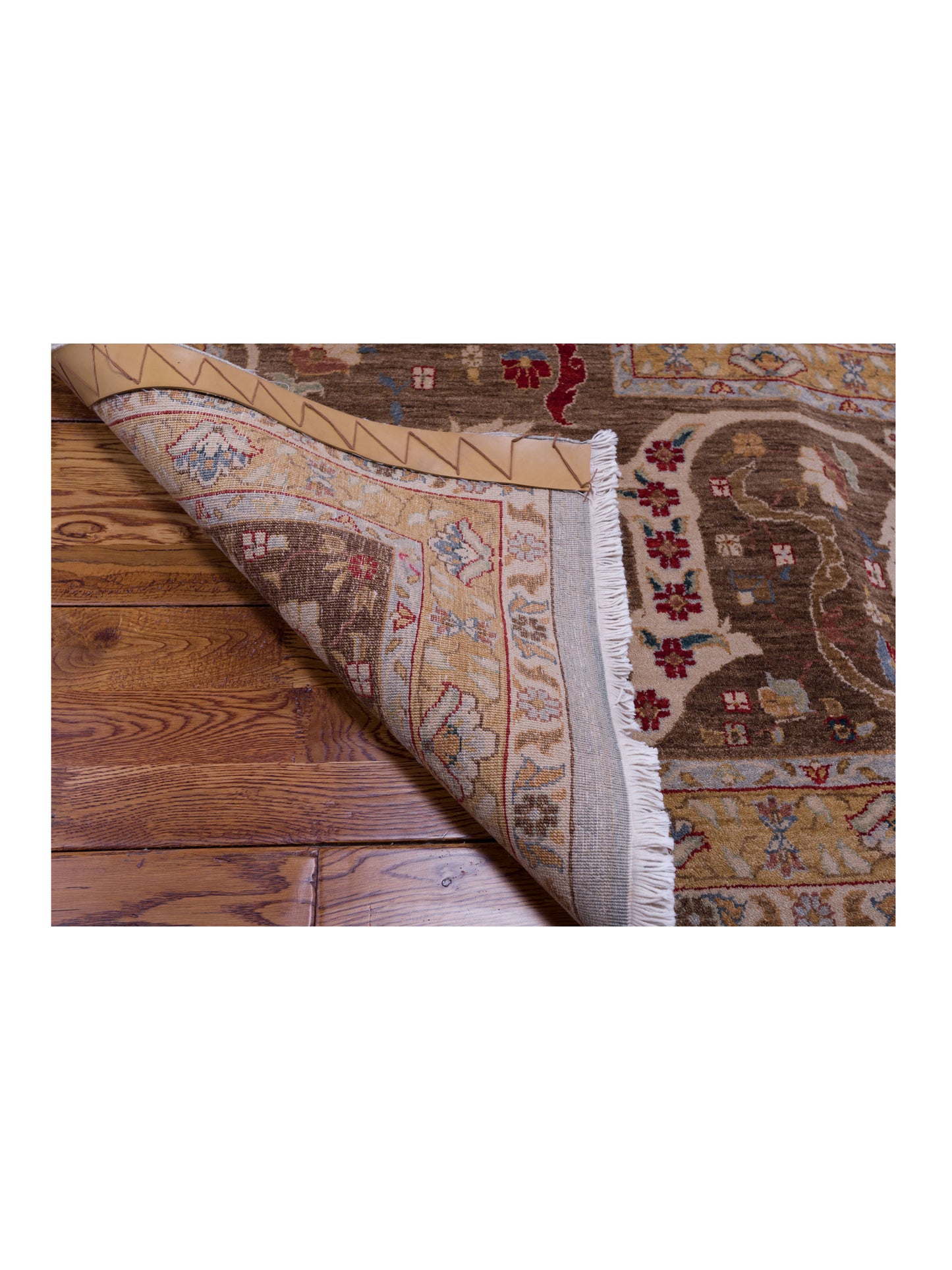 Firuze Simla Blue Brown 14.2x15.9 Hand Knotted Rug