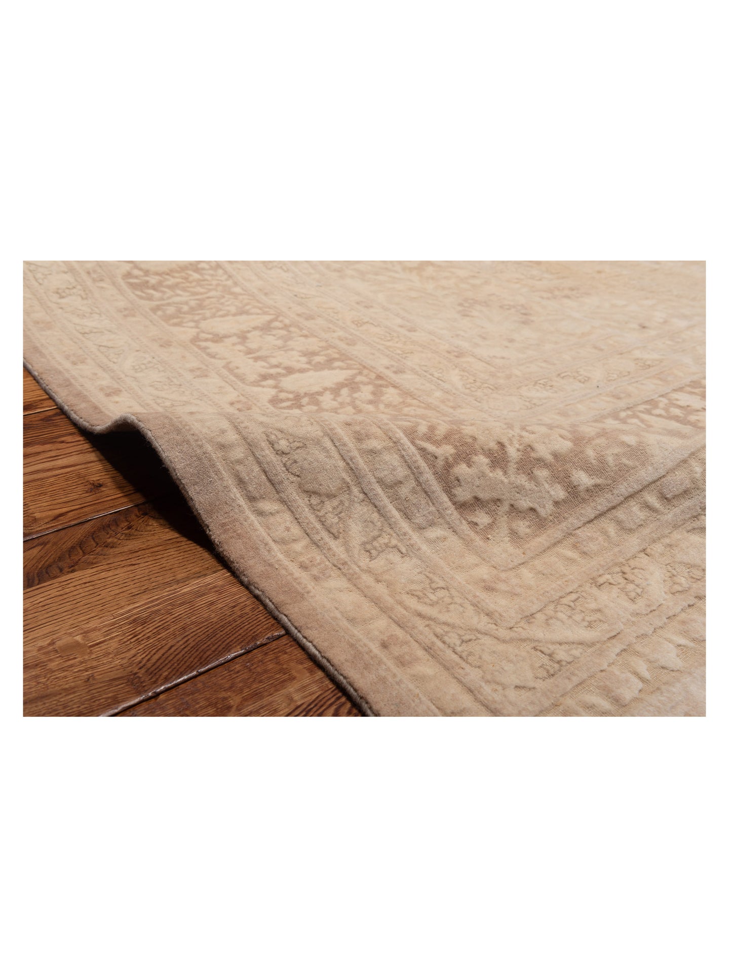 Vintage 111384 Beige Brown 10x13.9 Hand Knotted Rug