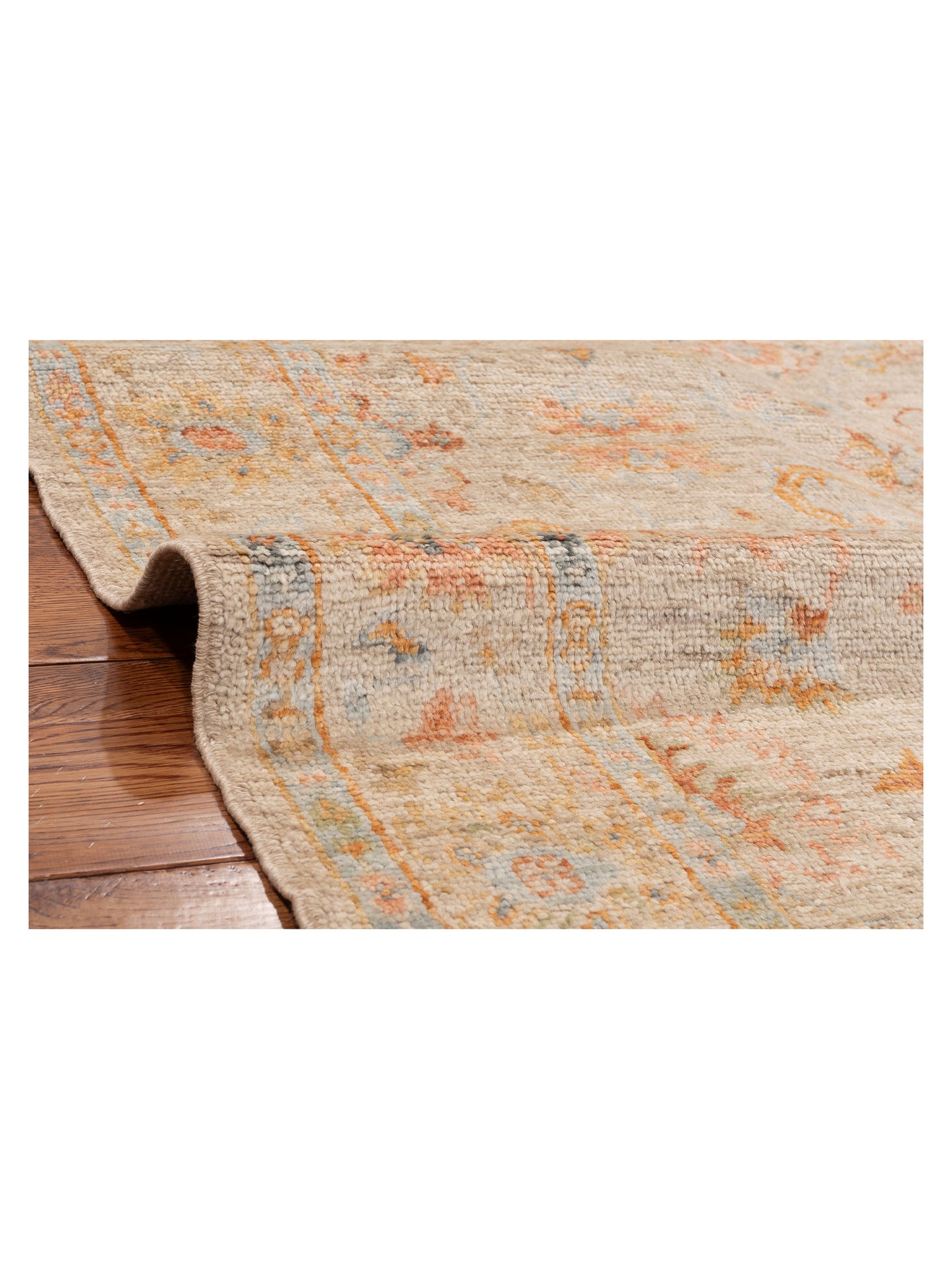 Angora Oushak 152441 Beige Beige 4.10x6.7 Hand Knotted Rug