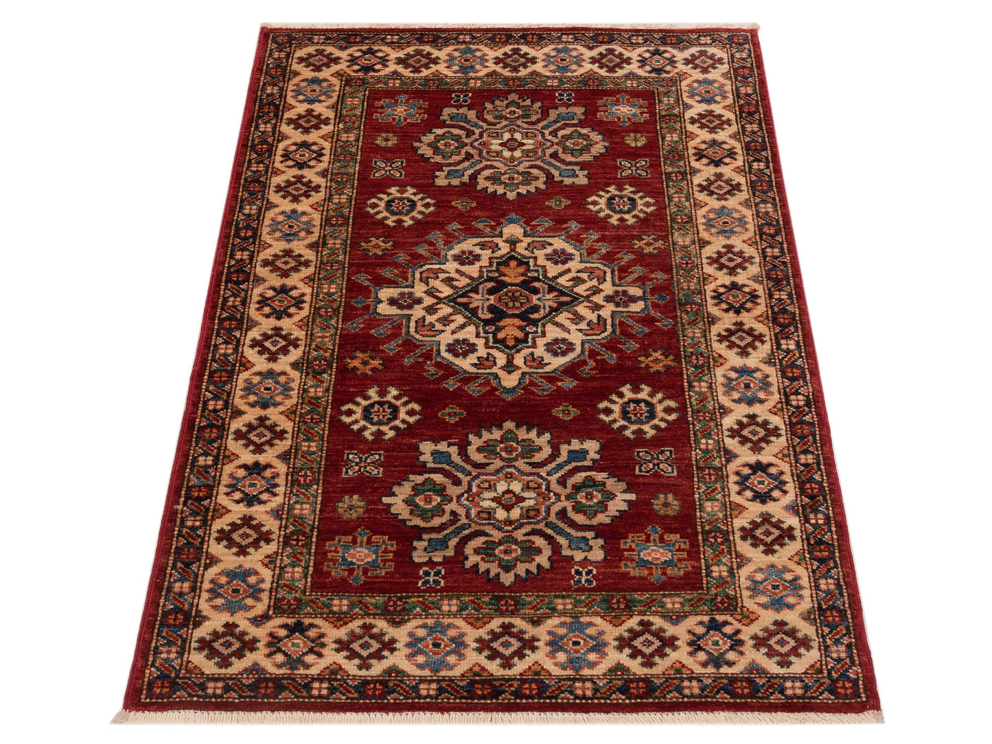Artisan Kazak 149152 Red Ivory 2.8x4 Hand Knotted Rug
