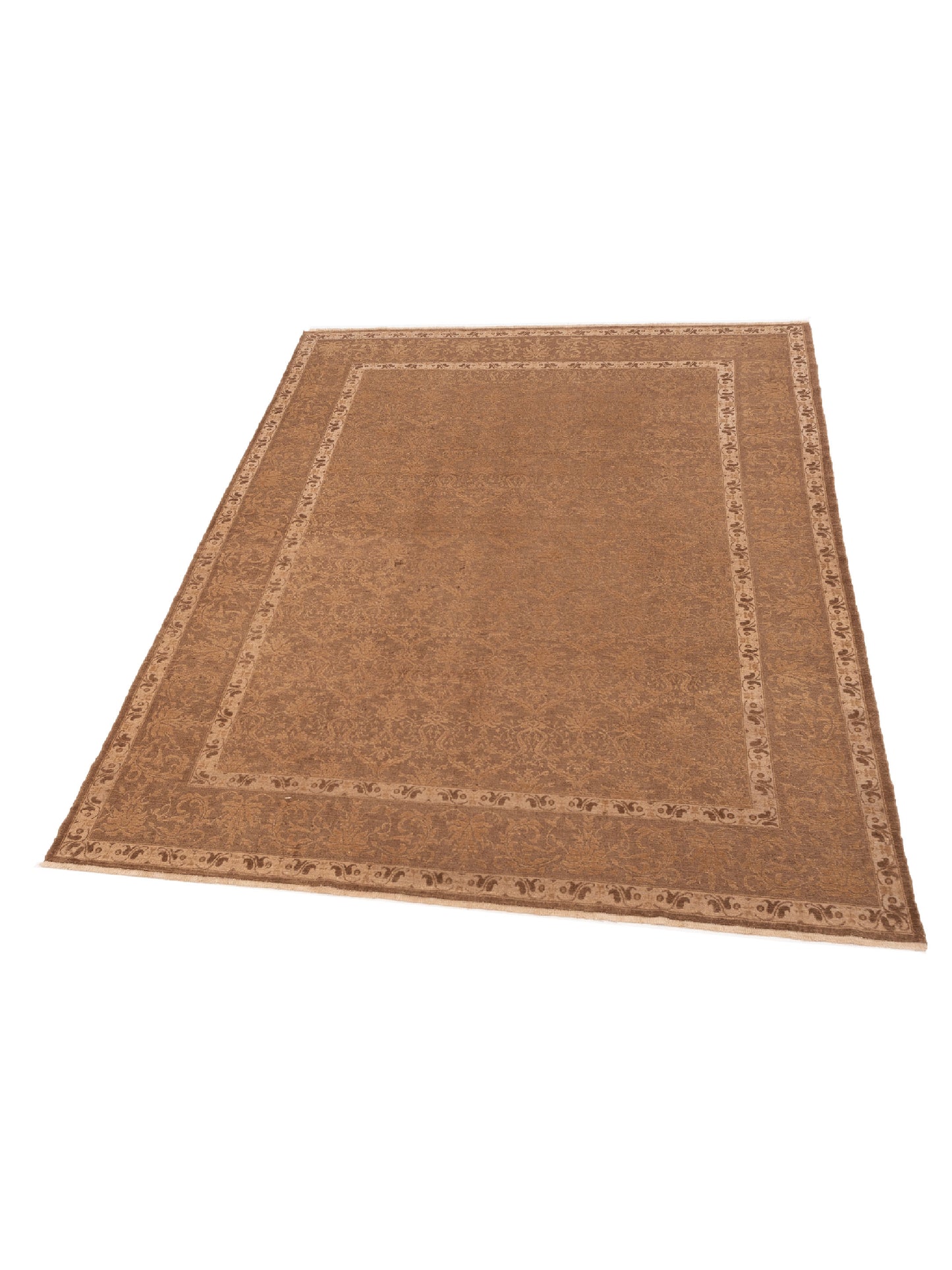 Defne Begonia Dark Brown Brown 9.4x12 Hand Knotted Rug