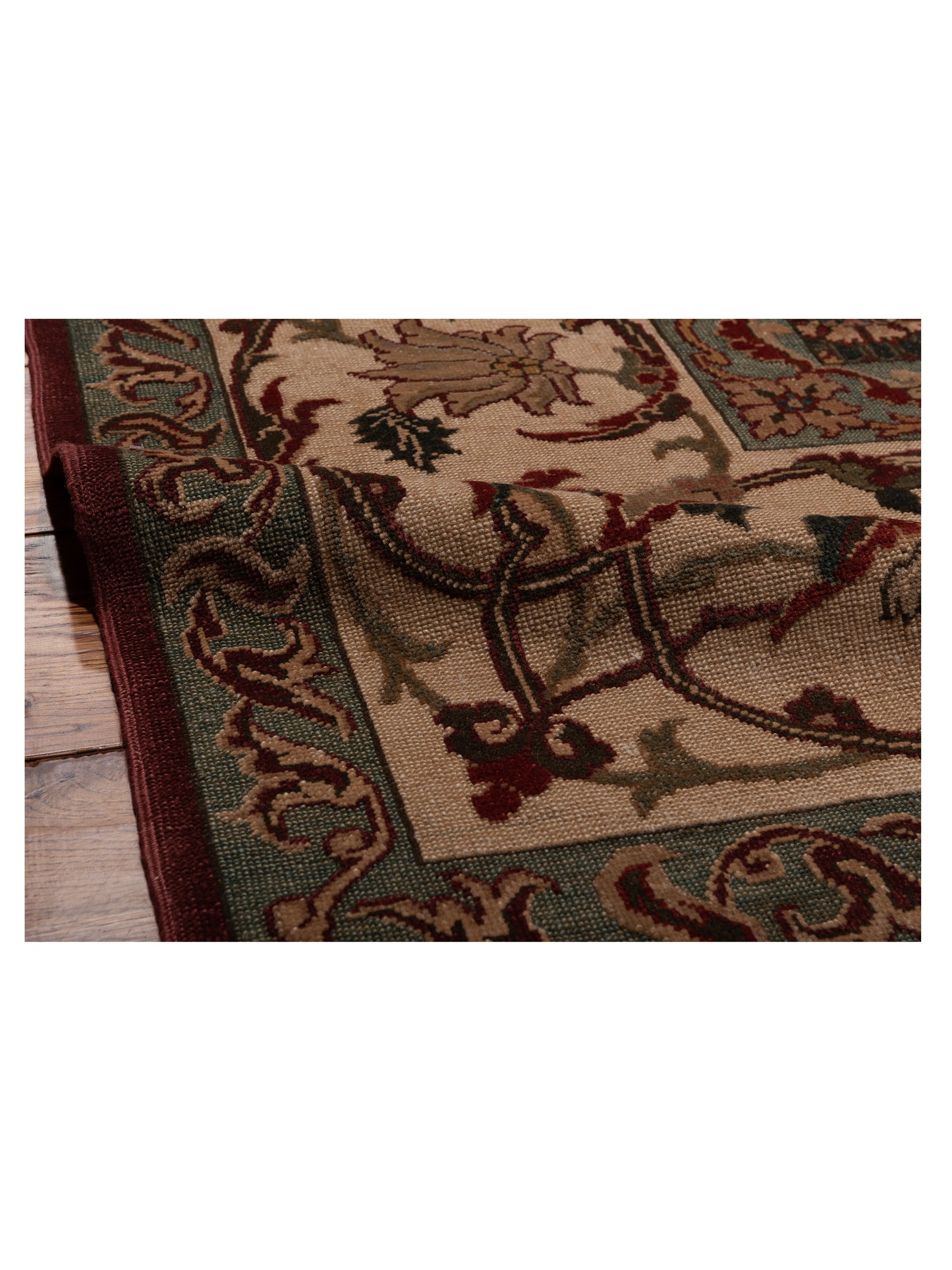 Antique Loom 107975 Burgundy Ivory 12.3x18.1 Hand Knotted Rug