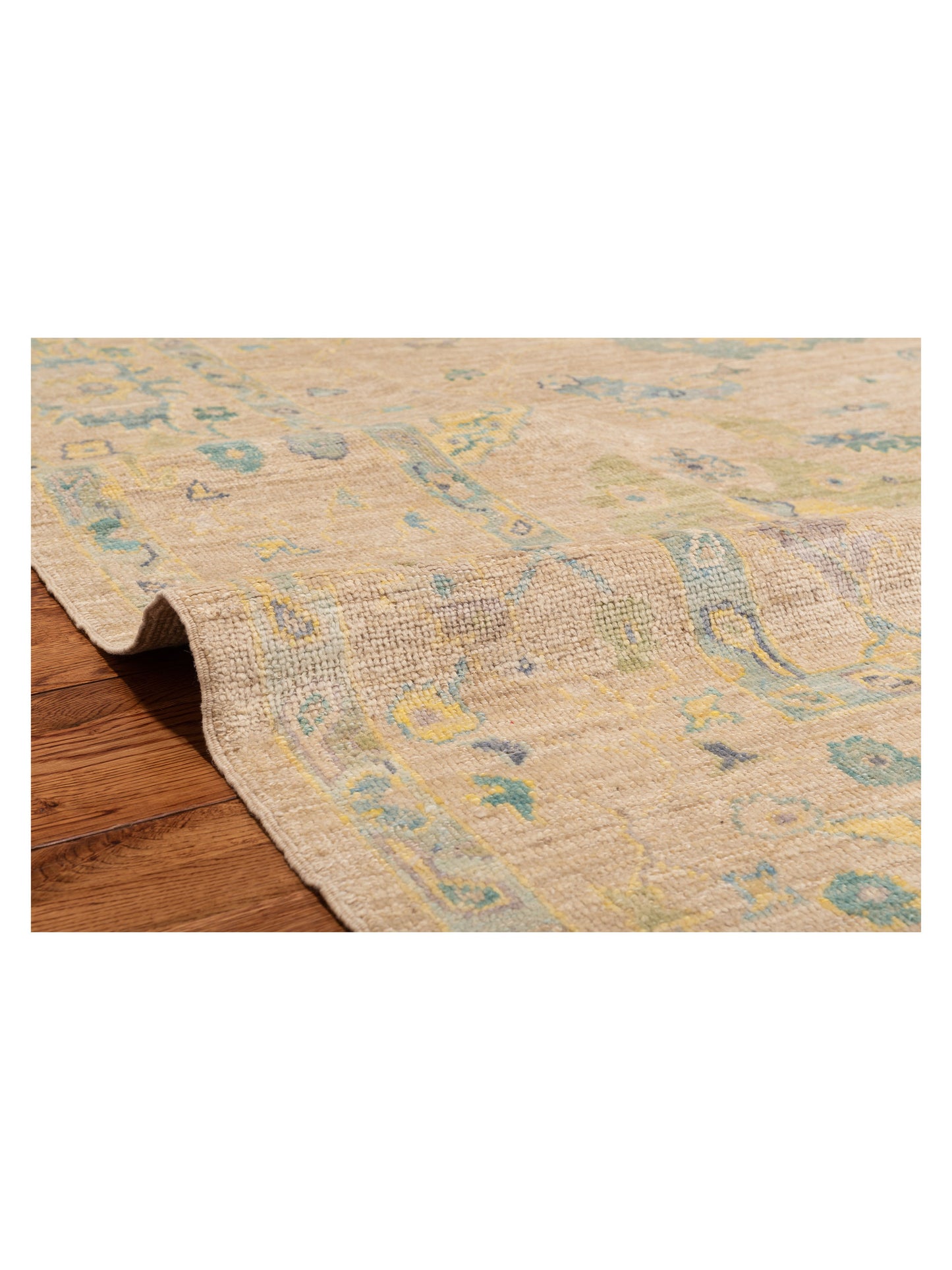 Angora Oushak 145716 Beige Beige 8x10 Hand Knotted Rug