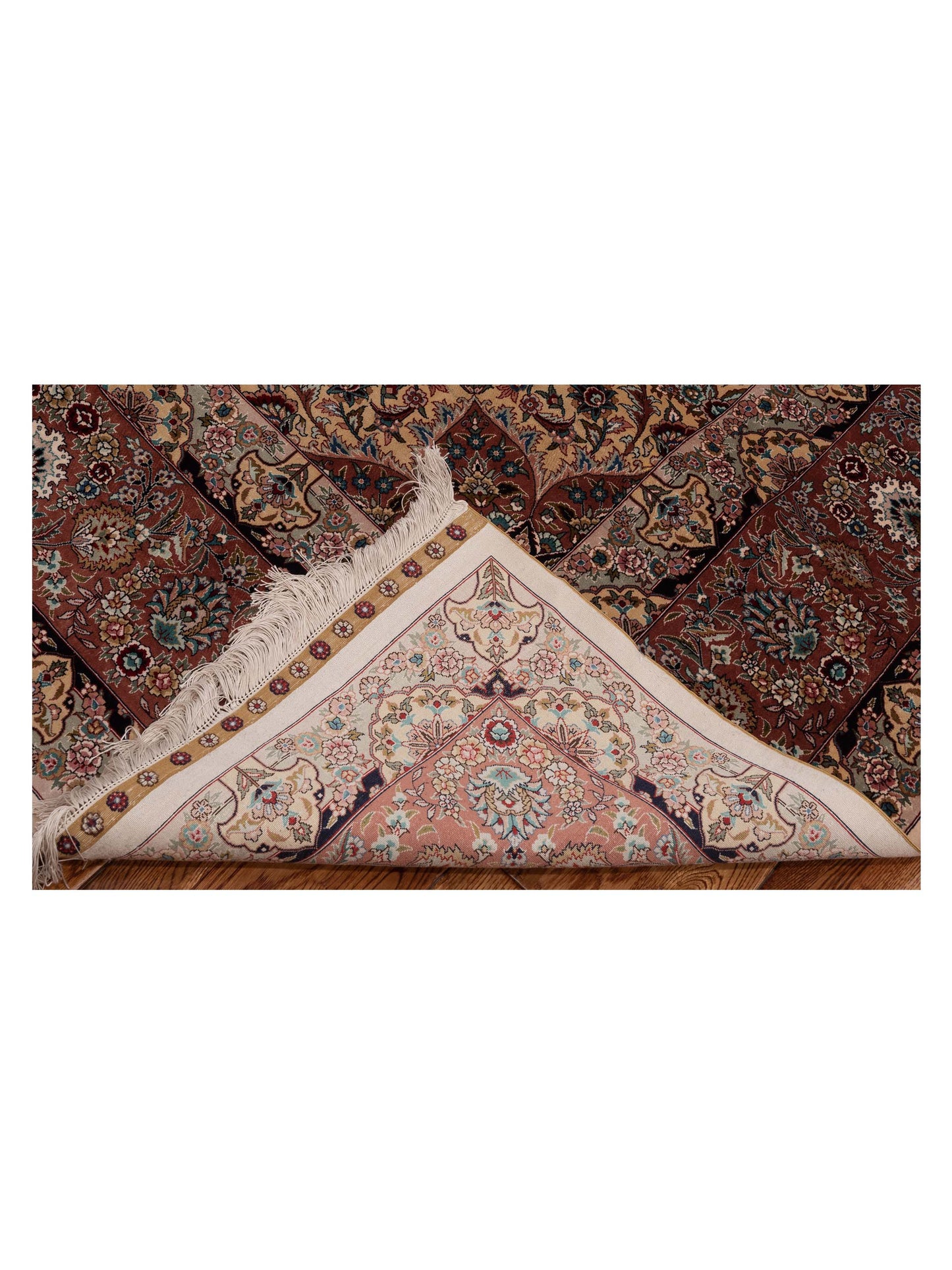 Pure Silk 111474 Ivory Plum 8.2x10 Hand Knotted Rug