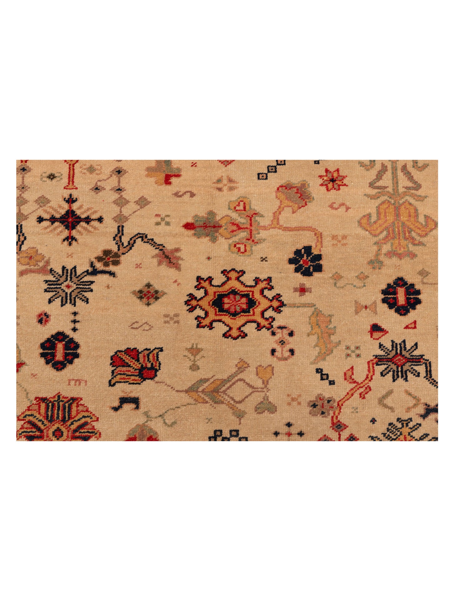 Antique Loom 147369 Ivory Green 6.8x8.4 Hand Knotted Rug