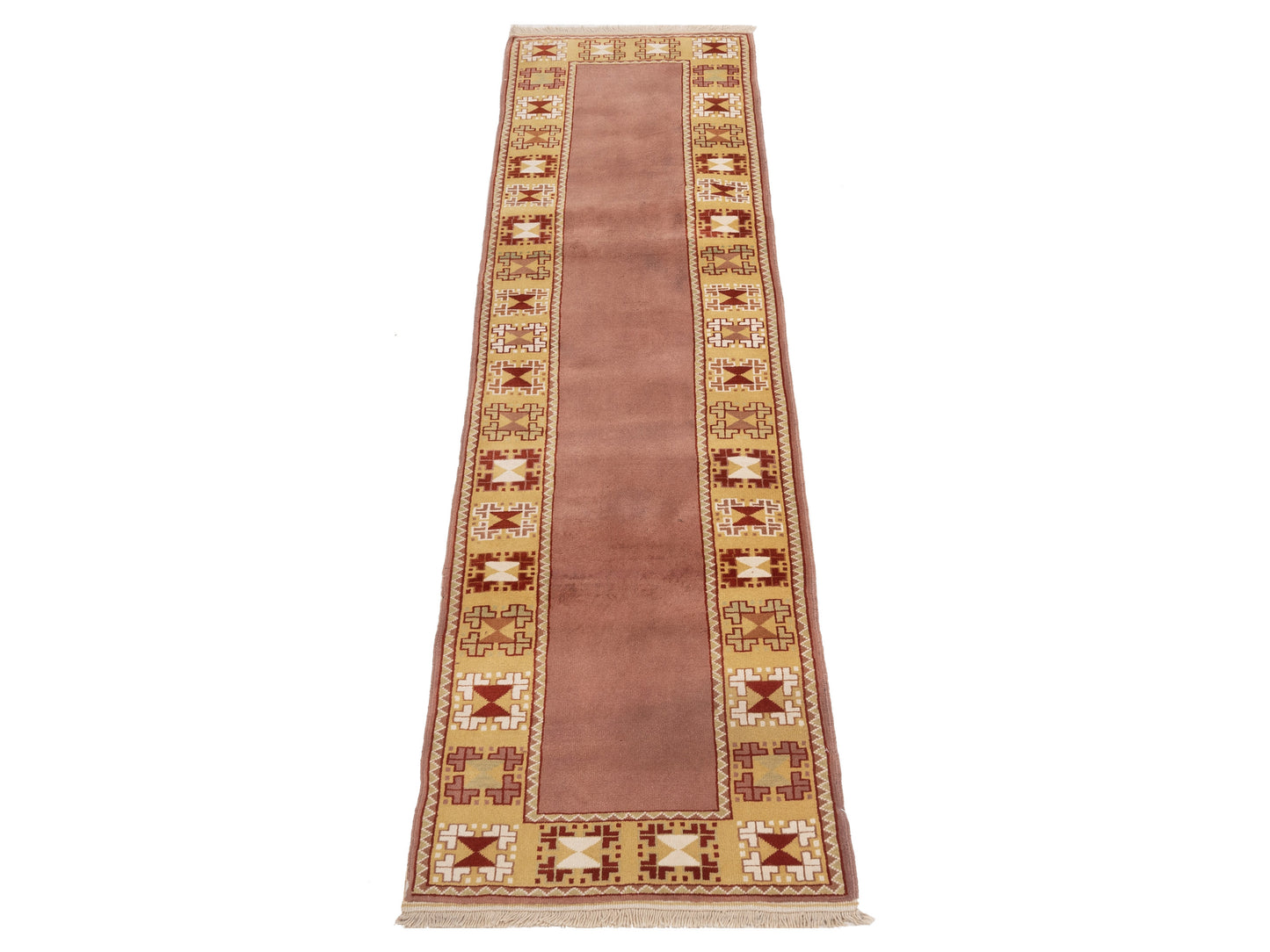 Milas 146192 Brown Gold 2.9x9.10 Hand Knotted Rug