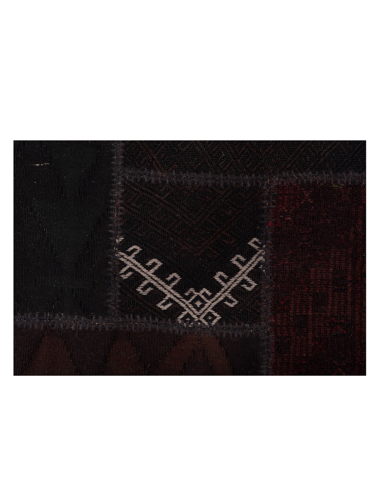 Turkish Vestige Patchwork 108971 Black 9.10x13.1 Hand Knotted Rug