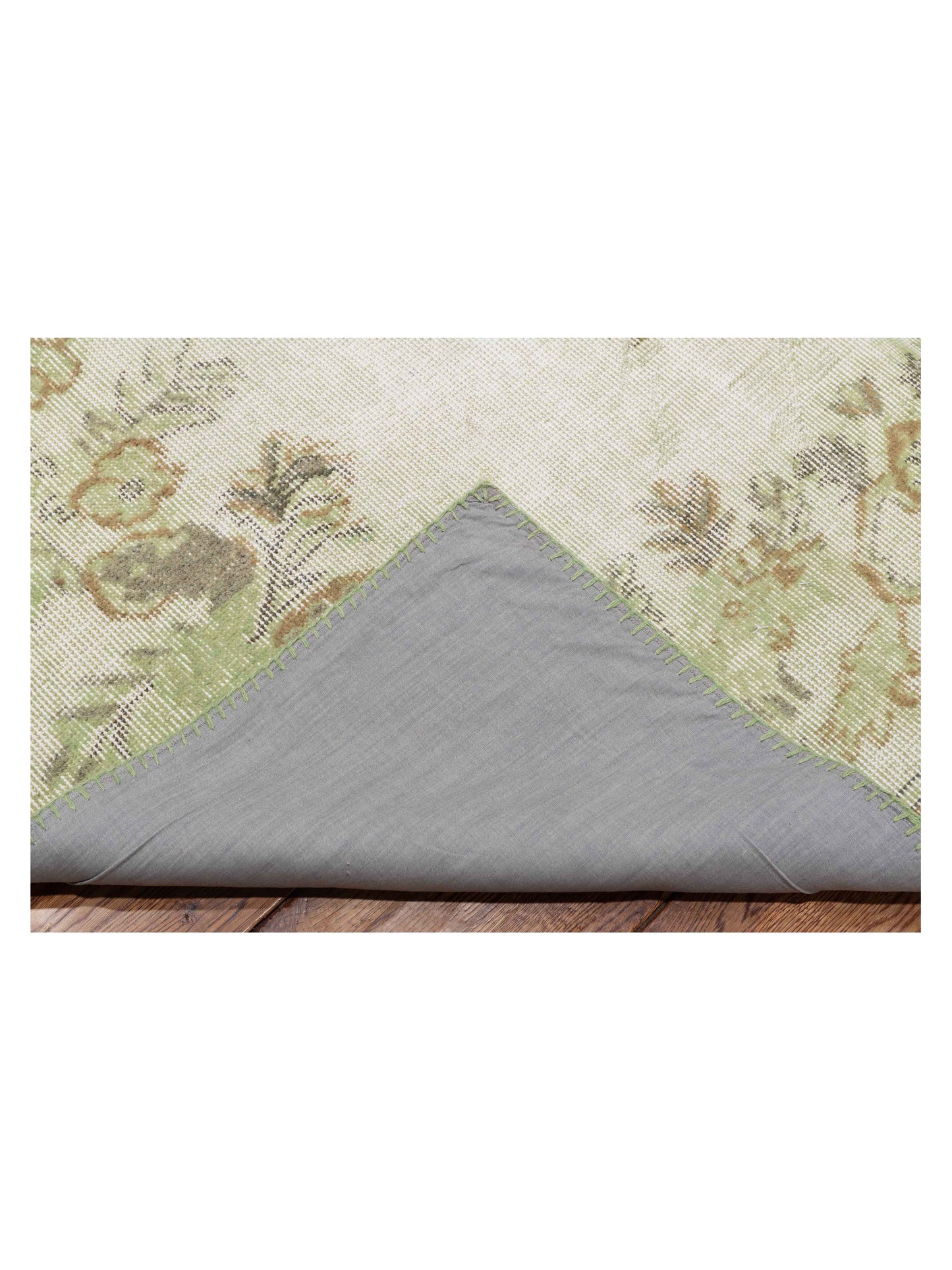 Turkish Vestige Patchwork 146038 Ivory Green 9.1x12 Hand Knotted Rug