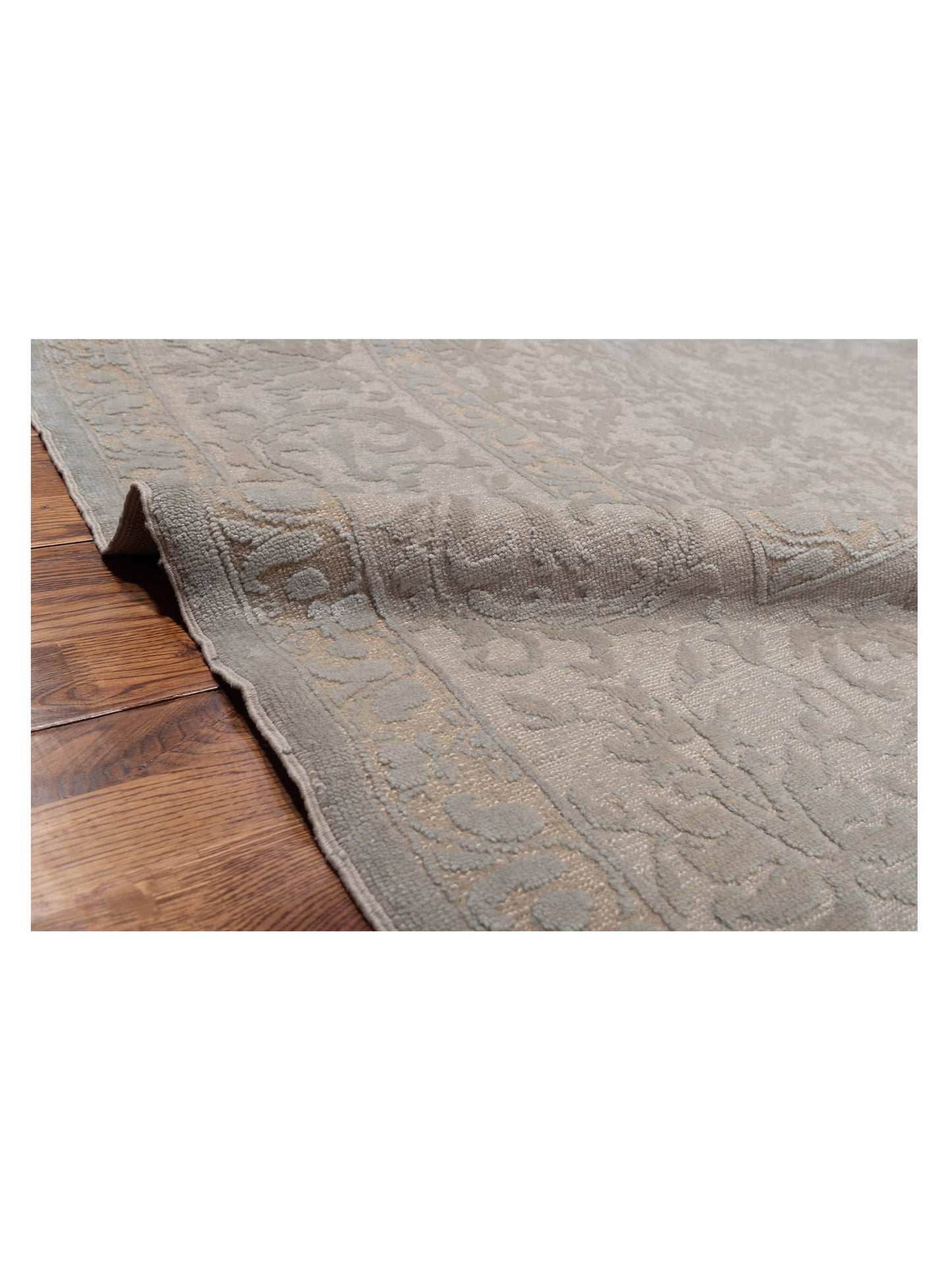 Color Bouquet 107873 Silver Gray 9.4x11.8 Hand Knotted Rug