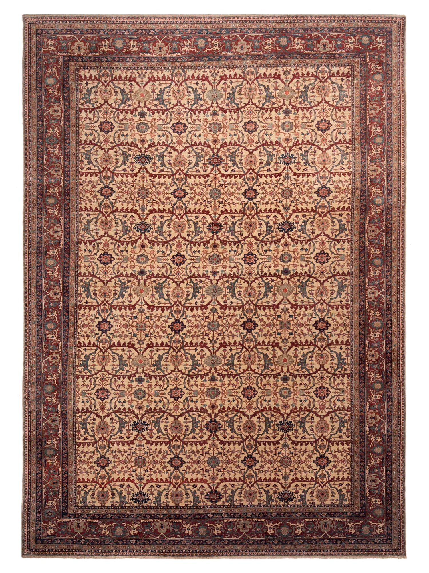 Pasha Antique Loom  Ivory Red Traditional