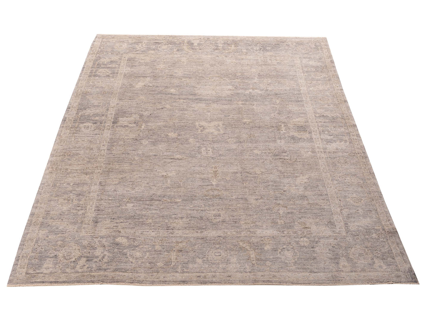 Angora Oushak 156215 Gray Gray 9x11.7 Hand Knotted Rug