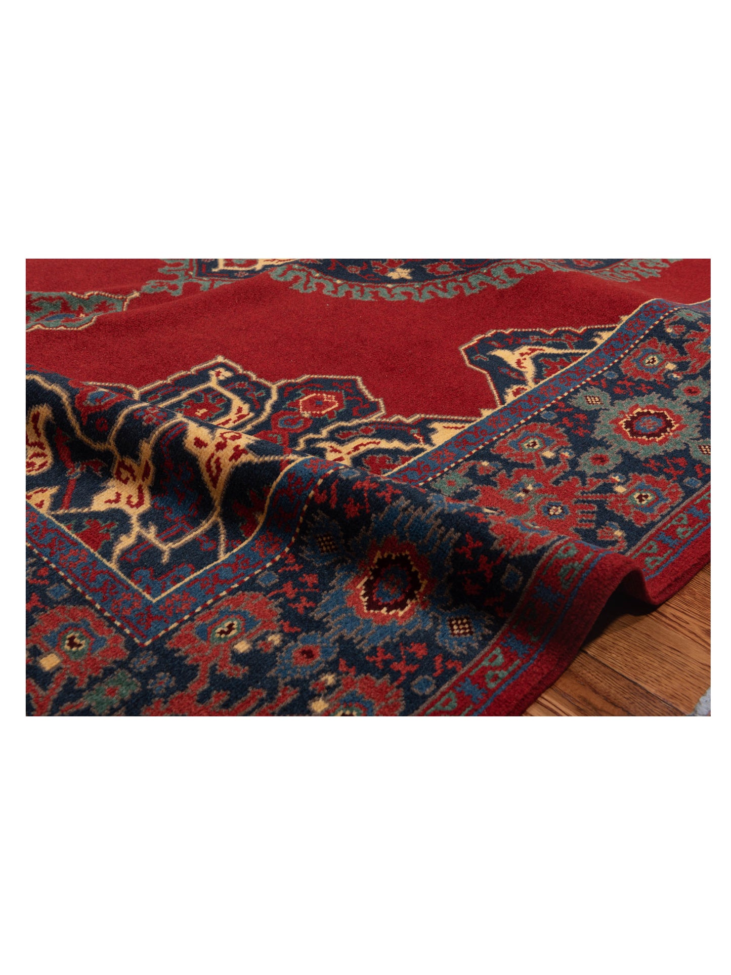 Turkish Shirwan 145124 Red Navy 6.7x9 Hand Knotted Rug