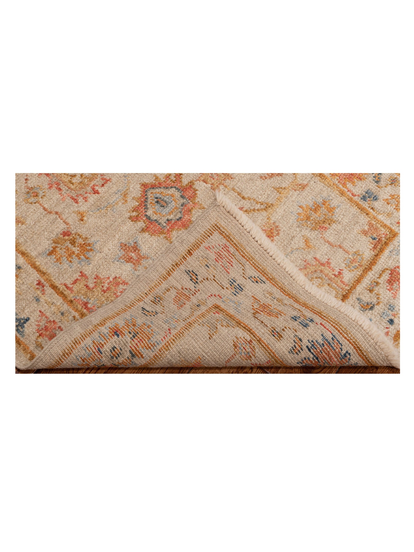 Angora Oushak 148044 Ivory Ivory 2.7x11.6 Hand Knotted Rug