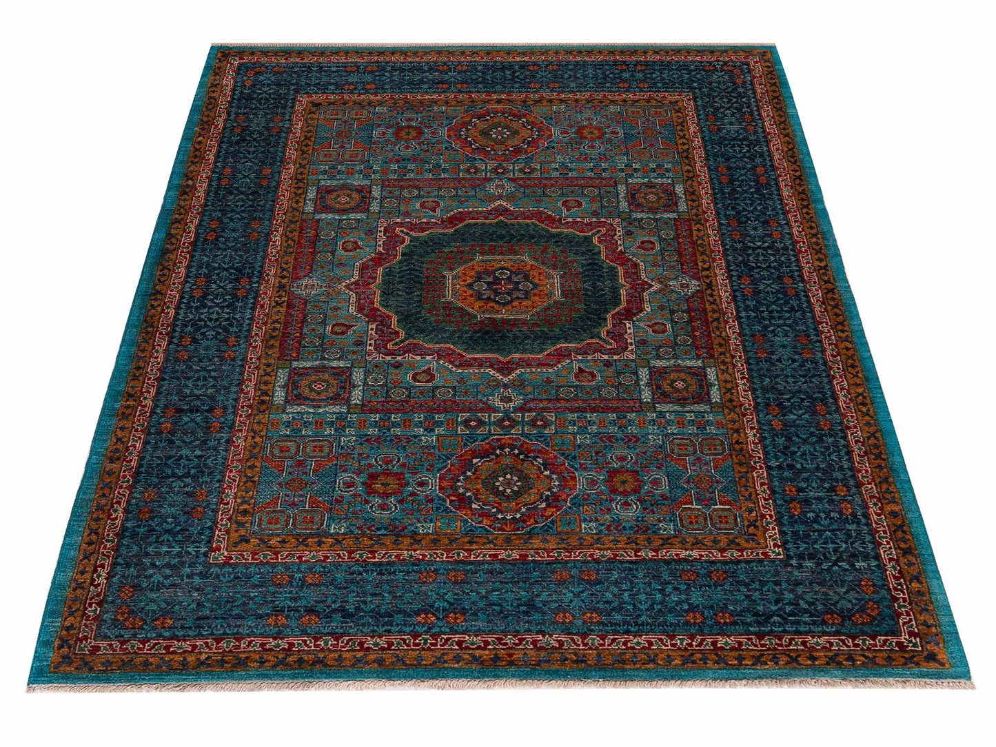 Artisan Mamluk 154755 Blue Blue 4.6x6 Hand Knotted Rug