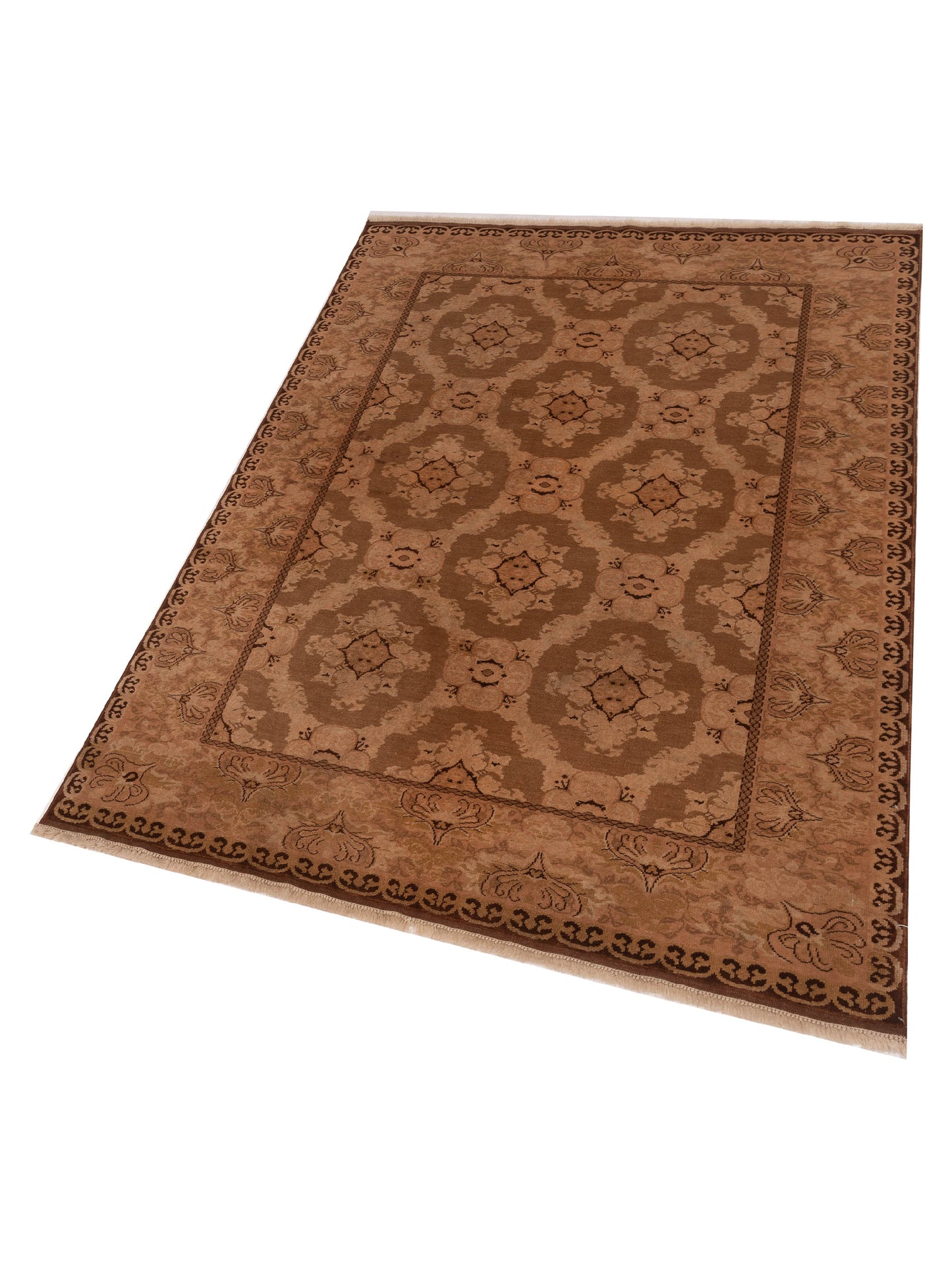 Antique Loom 147396 Olive Brown 5.9x7.10 Hand Knotted Rug