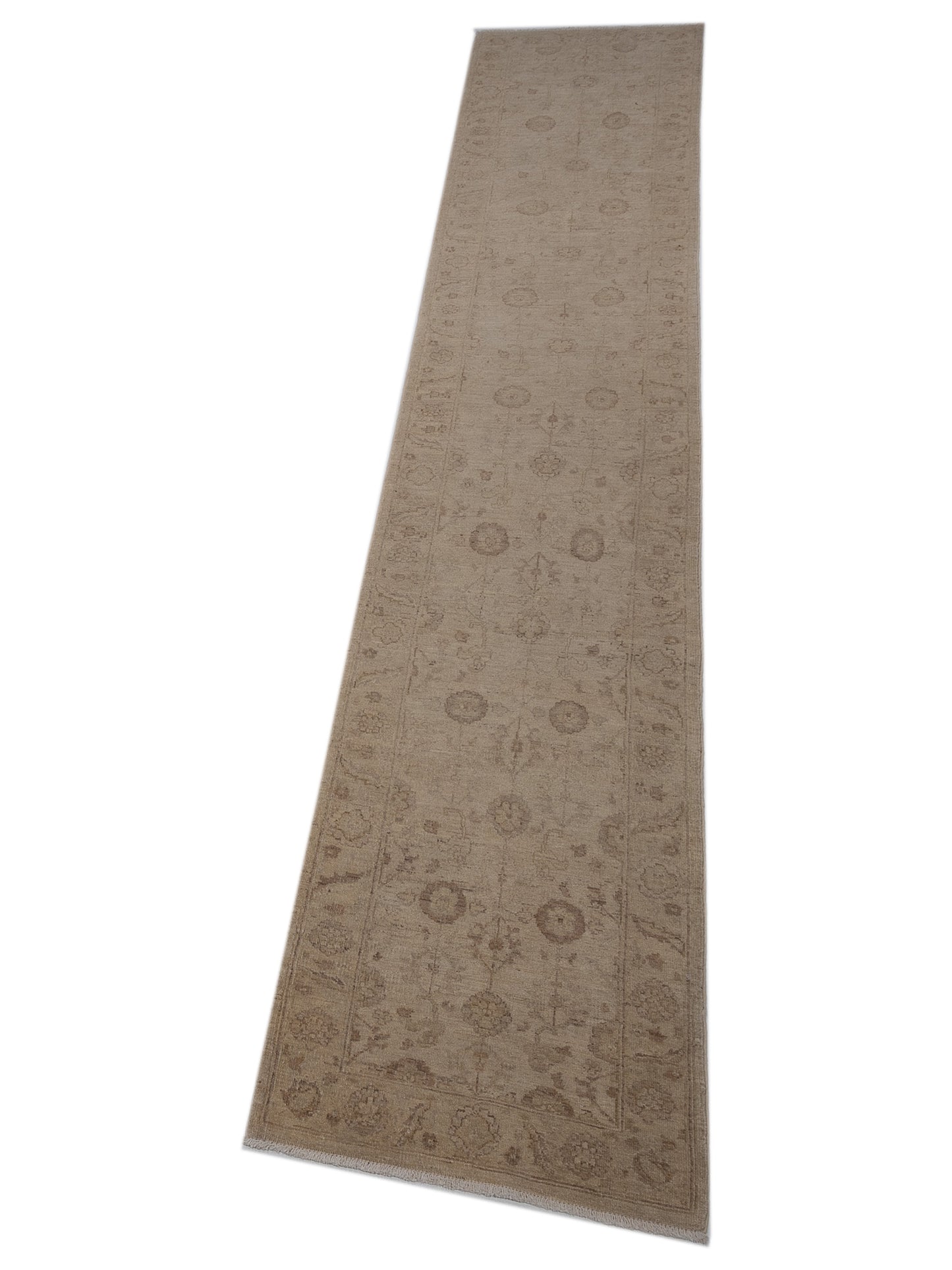 Laila 112612 Ivory Gold 2.4x12.8 Hand Knotted Rug