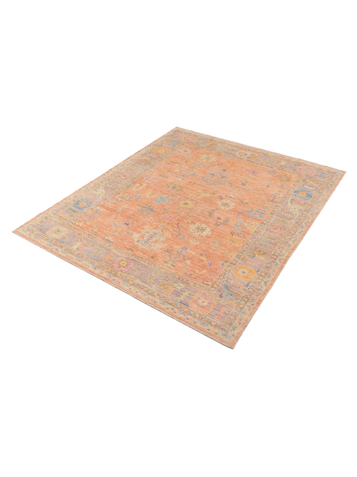 Angora Oushak 149724 Pink Purple 8.4x10.1 Hand Knotted Rug