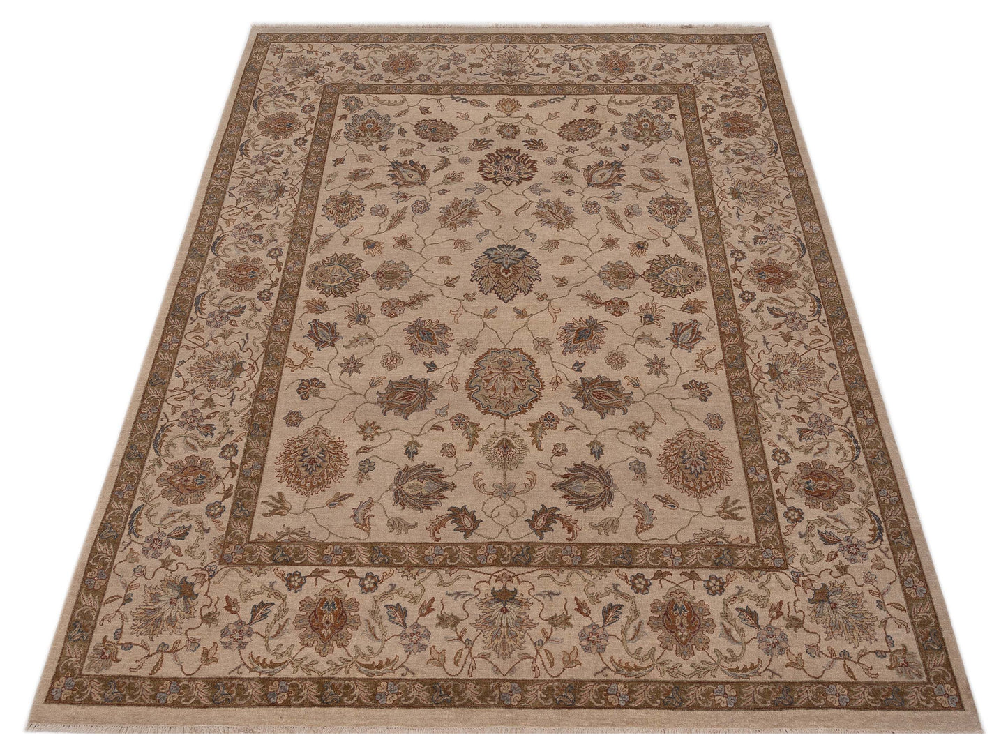 Ghazani 98616 Ivory Ivory 8.2x10 Hand Knotted Rug