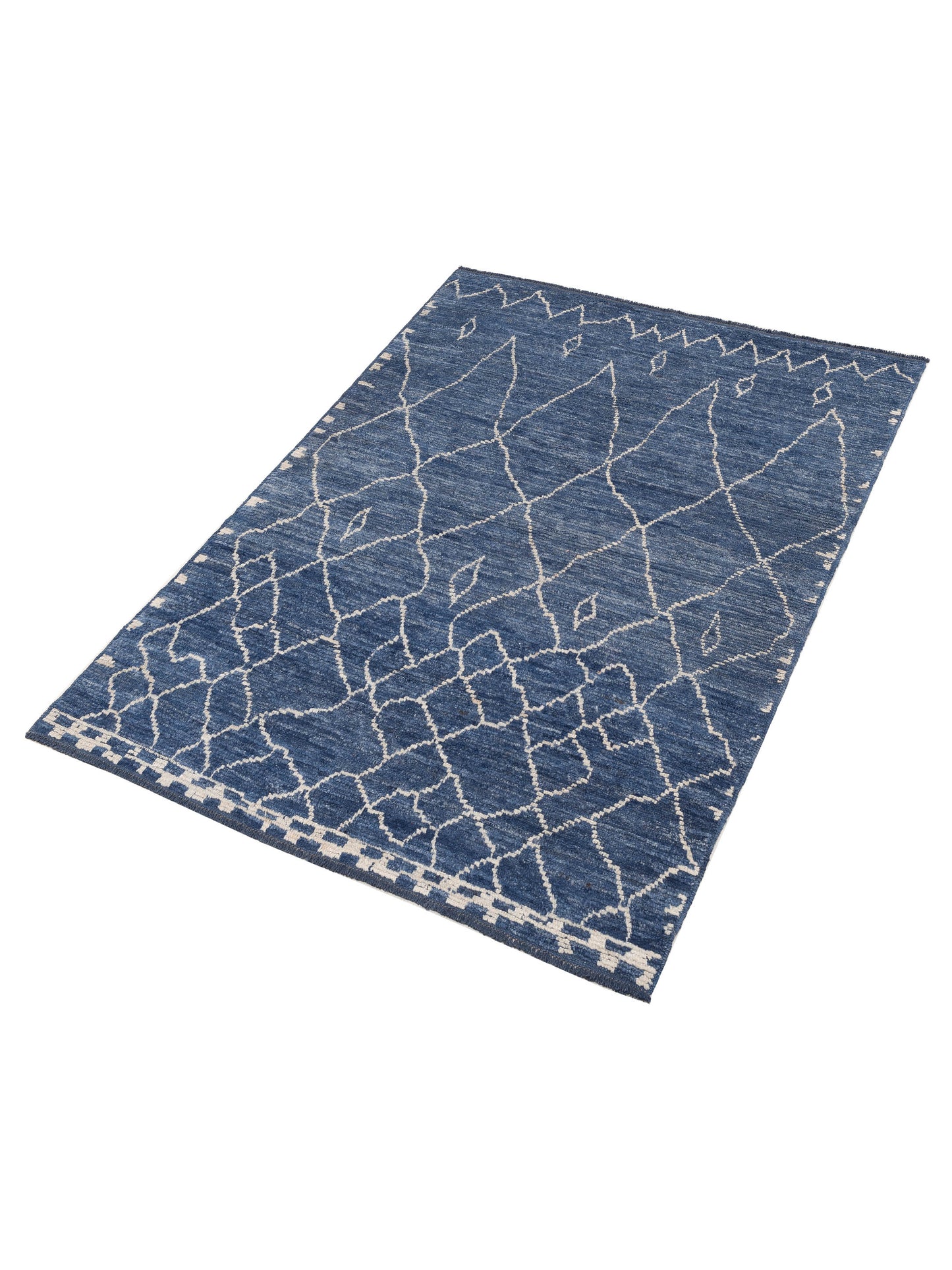Berber Aspendos Blue Blue 5.10x7.11 Hand Knotted Rug