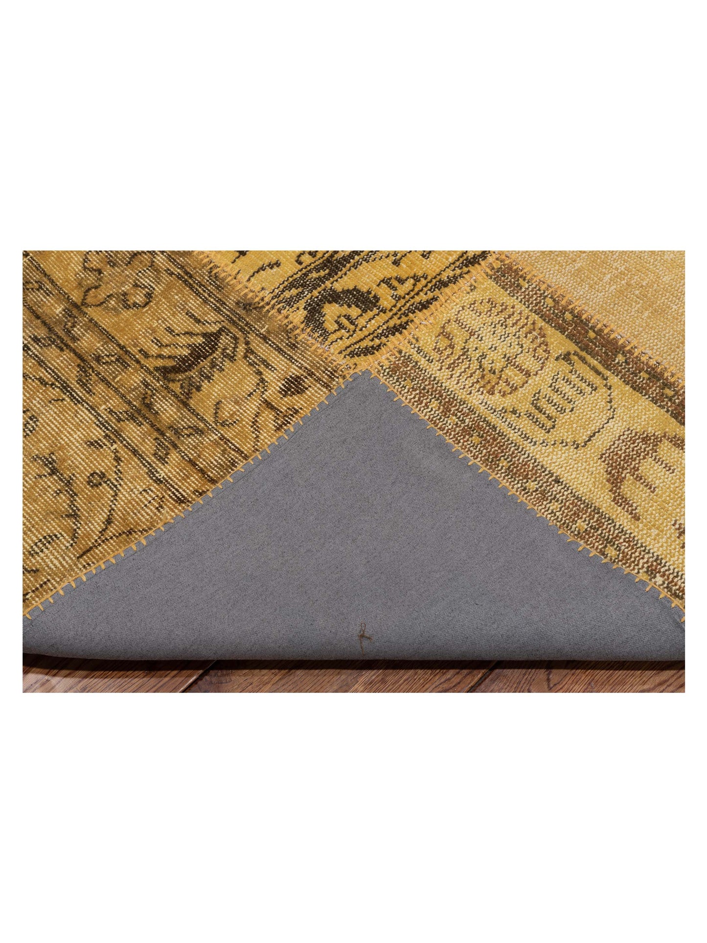 Turkish Vestige Patchwork 109445 Yellow 9.10x13.1 Hand Knotted Rug