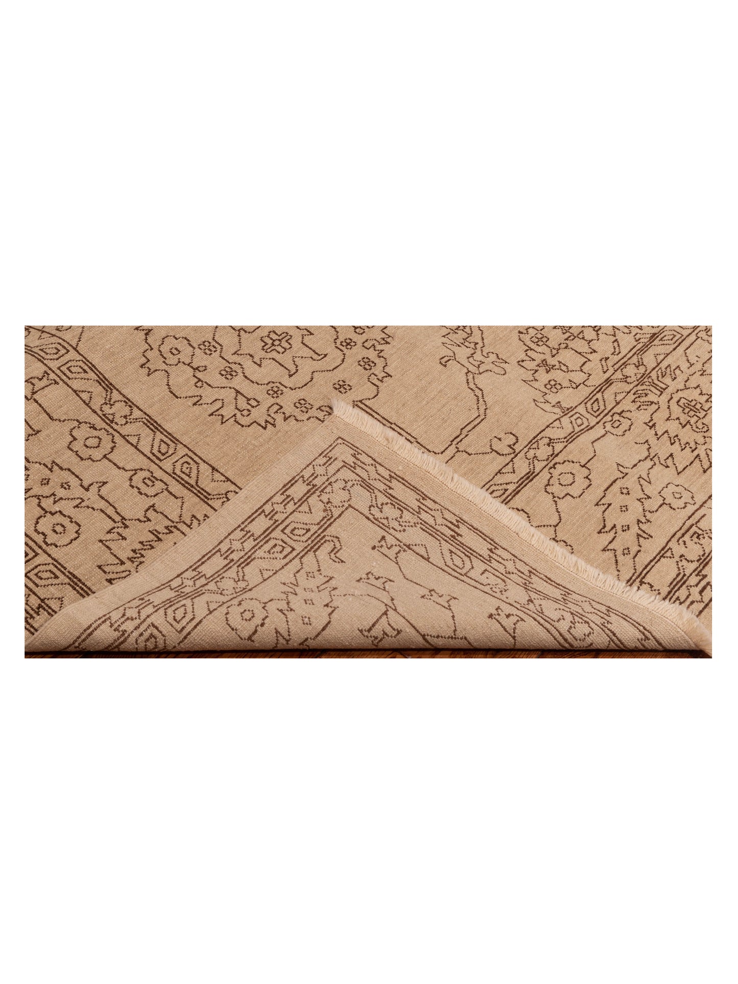 Defne Emerald Ivory Dark Brown 6.9x10 Hand Knotted Rug