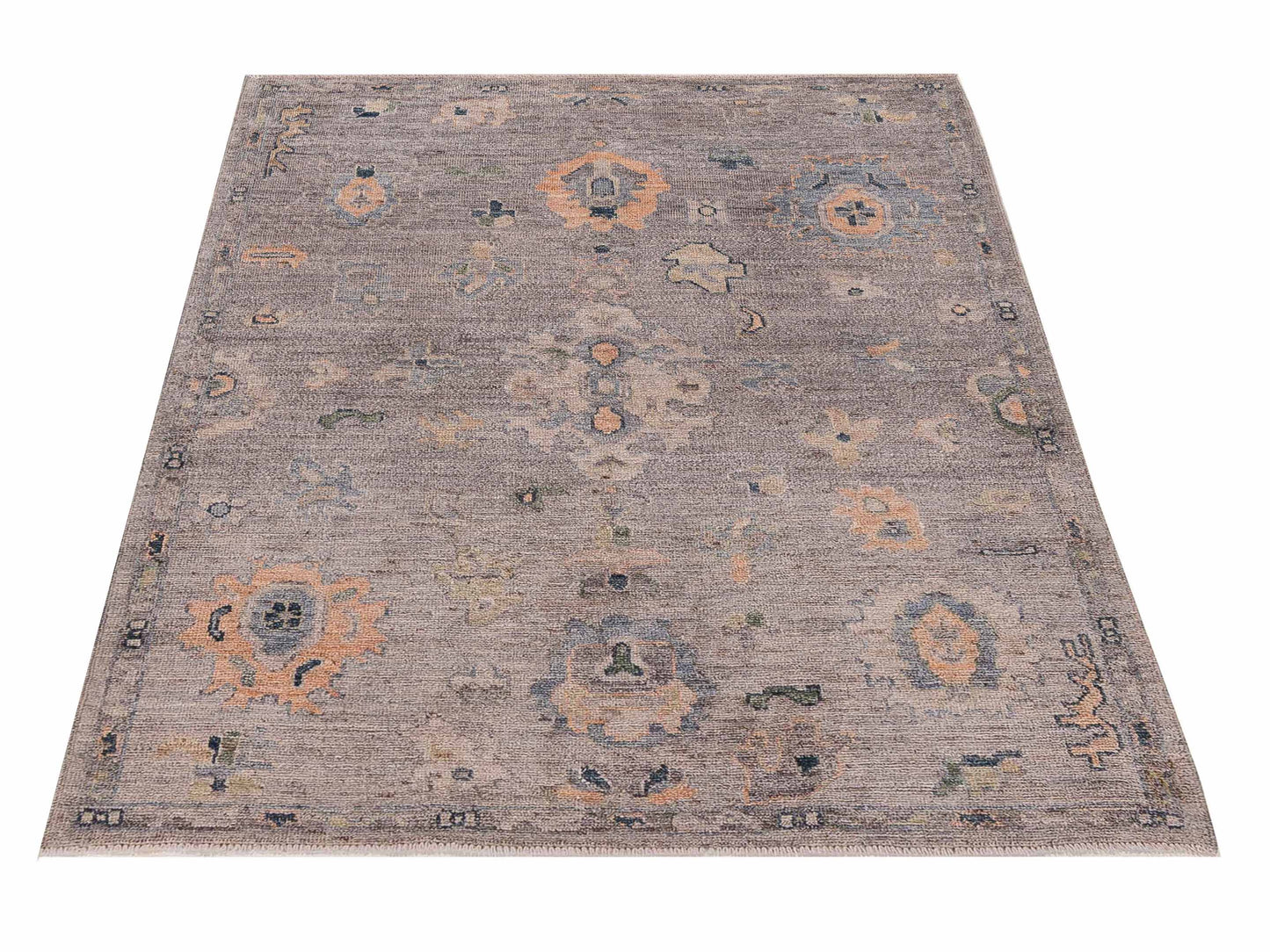 Angora Oushak 156265 Gray Gray 4.5x5.11 Hand Knotted Rug