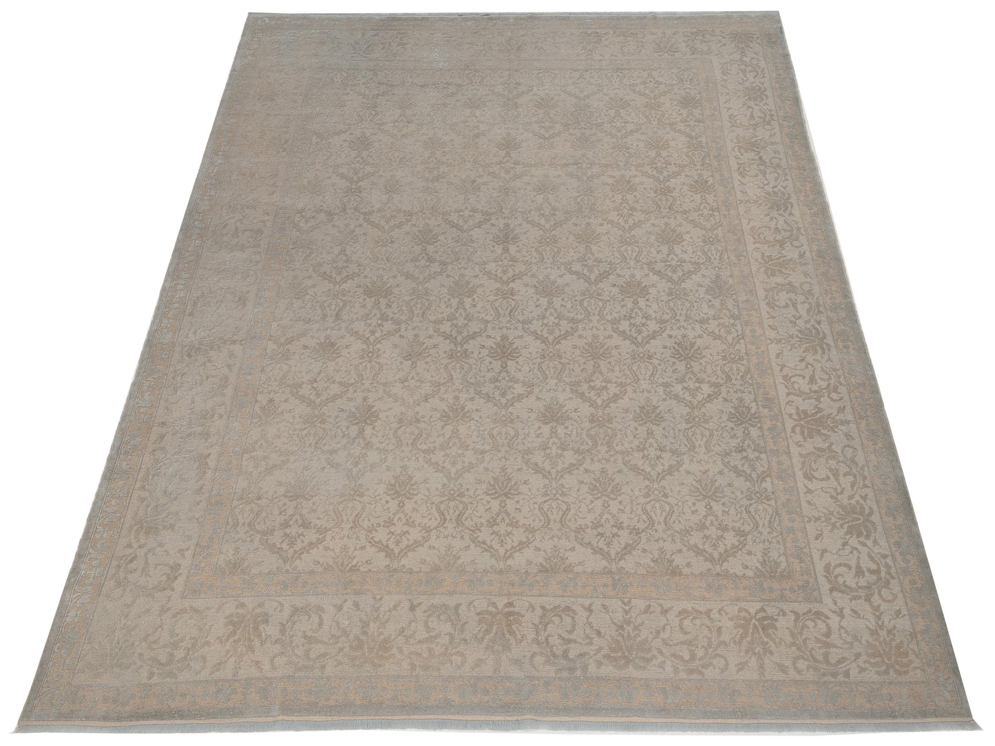 Color Bouquet 107873 Silver Gray 9.4x11.8 Hand Knotted Rug