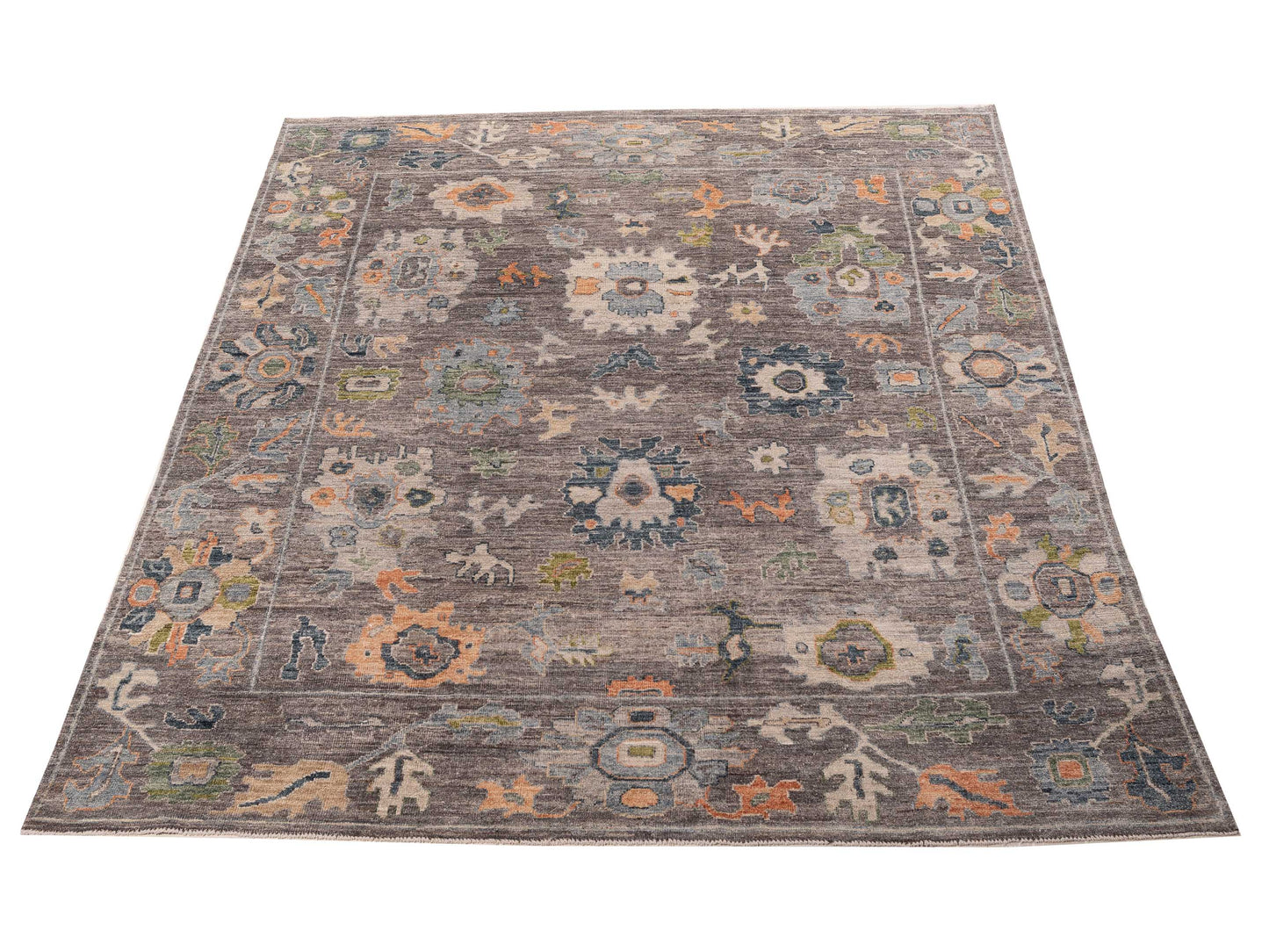 Angora Oushak 156163 Gray Gray 8x9.11 Hand Knotted Rug