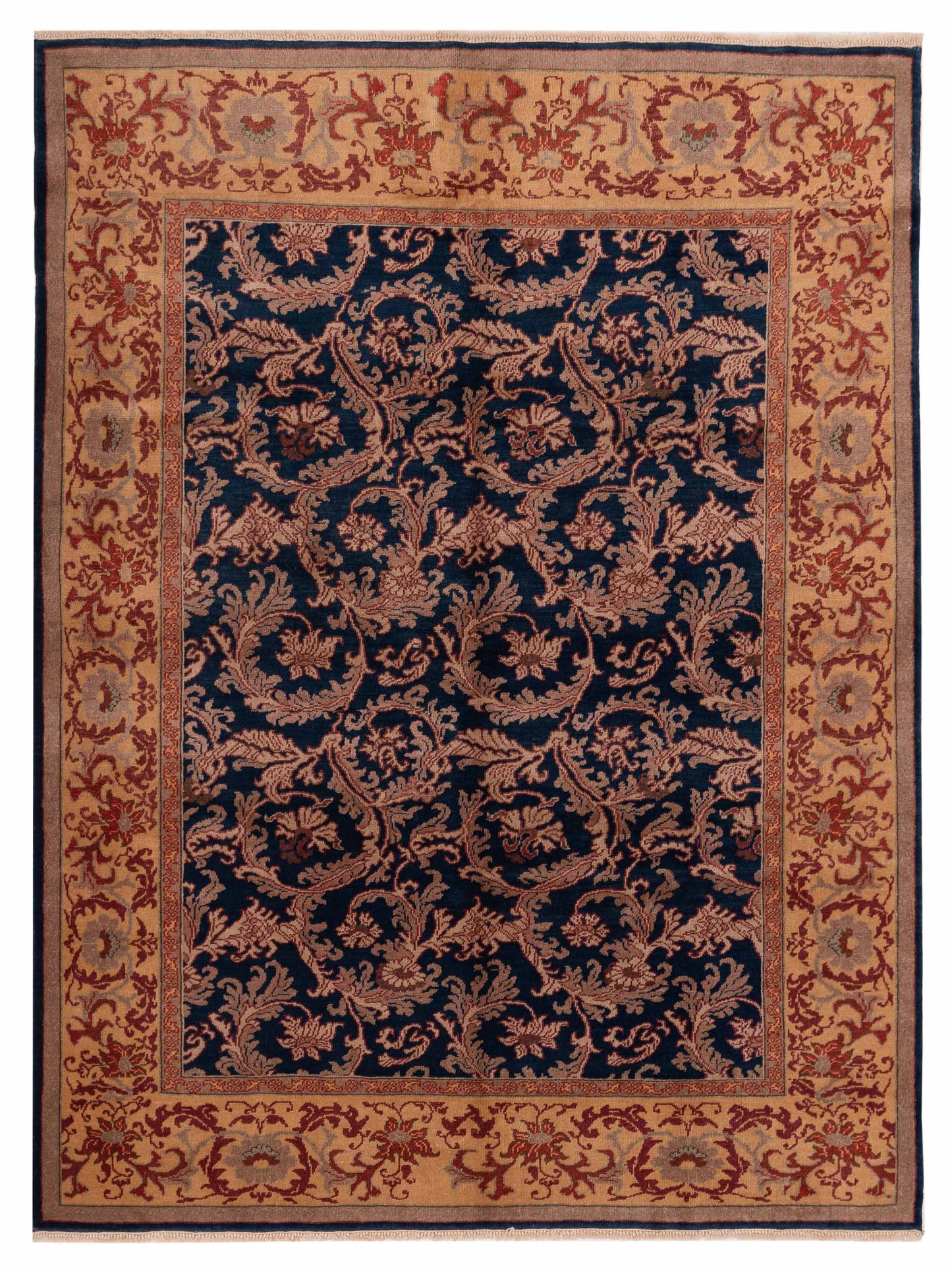 Pasha Antique Loom  Navy Gold Transitional