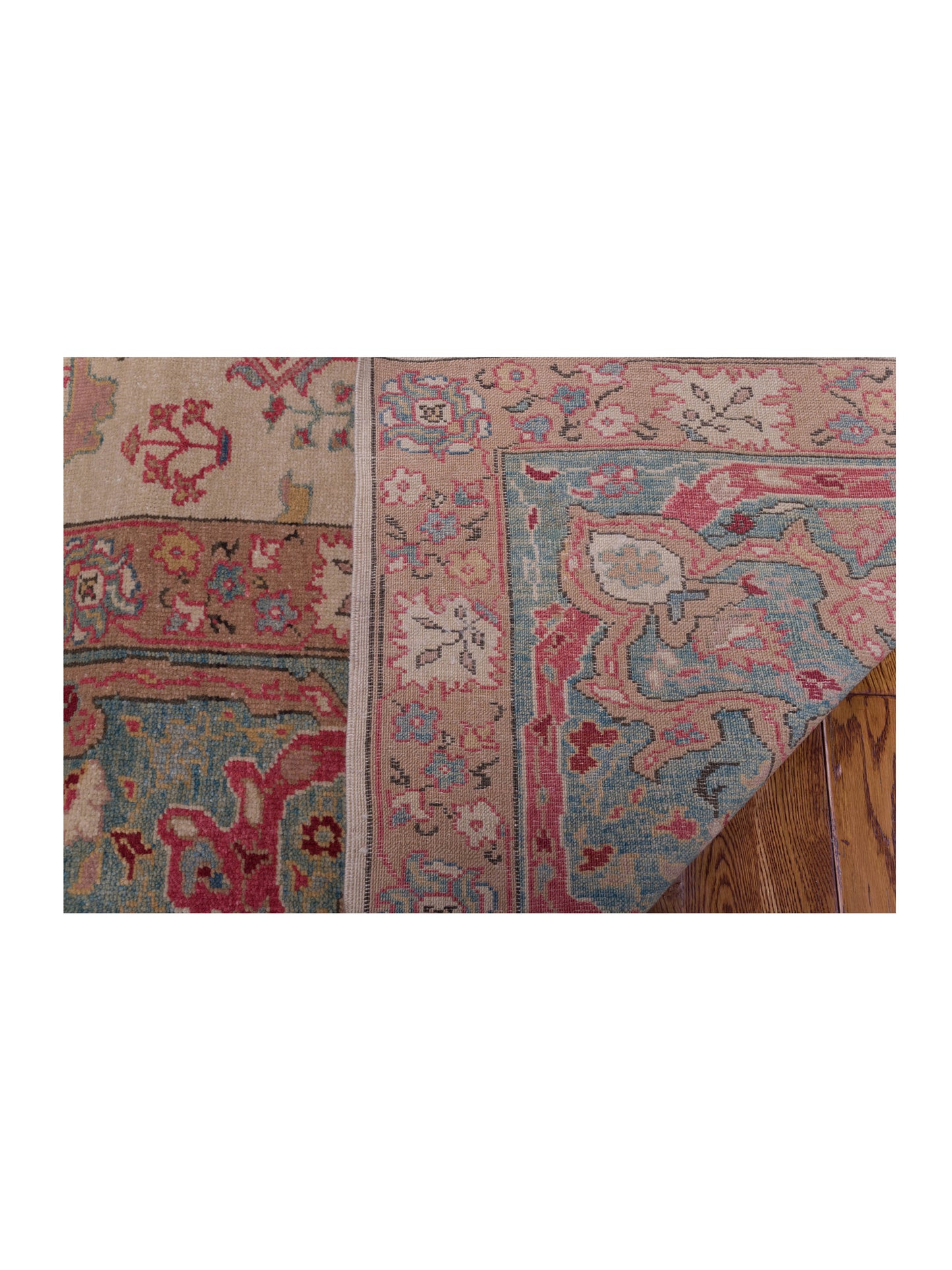 Antique Loom 98154 Ivory Blue 14.4x21.10 Hand Knotted Rug