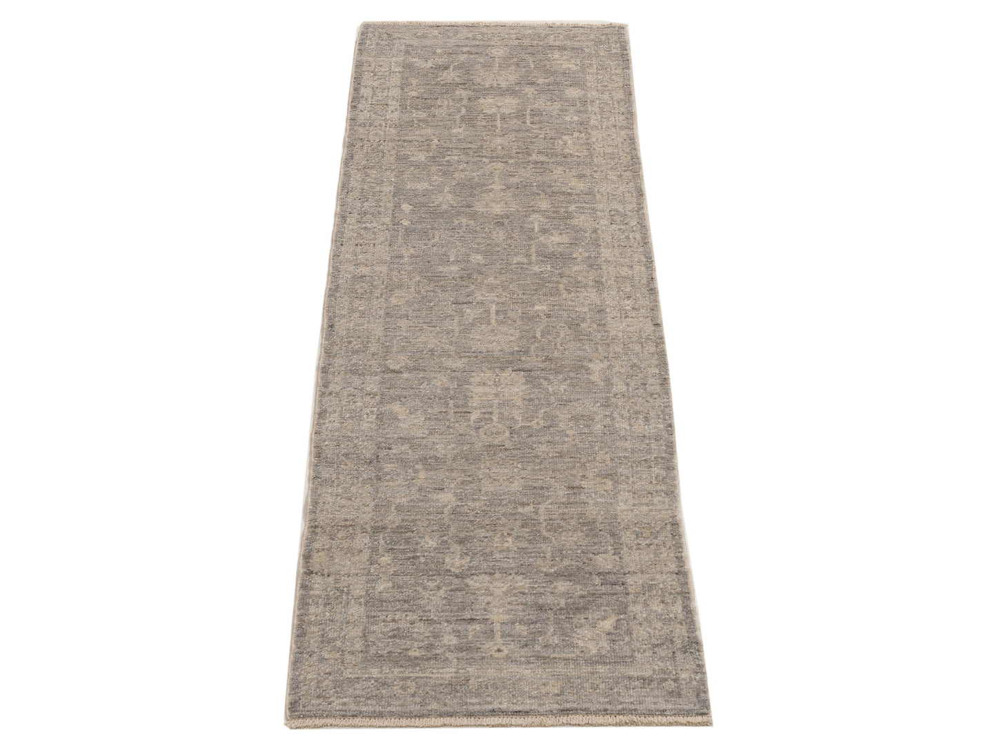 Angora Oushak 154090 Gray Gray 2.7x9.1 Hand Knotted Rug