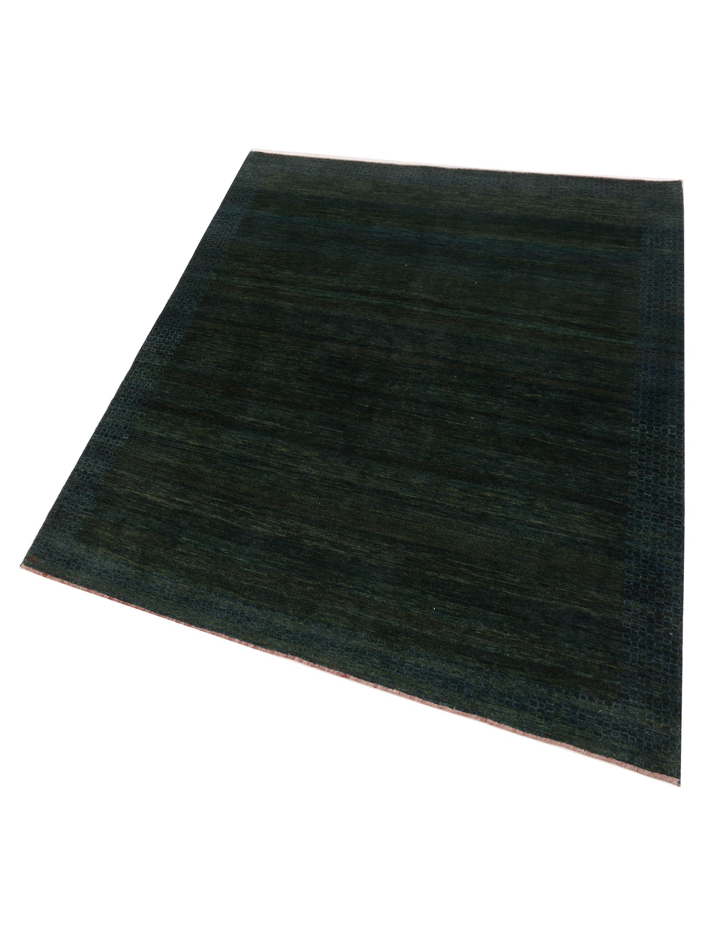 Modern Gabbeh 90383 Teal Teal 6.9x8 Hand Knotted Rugs