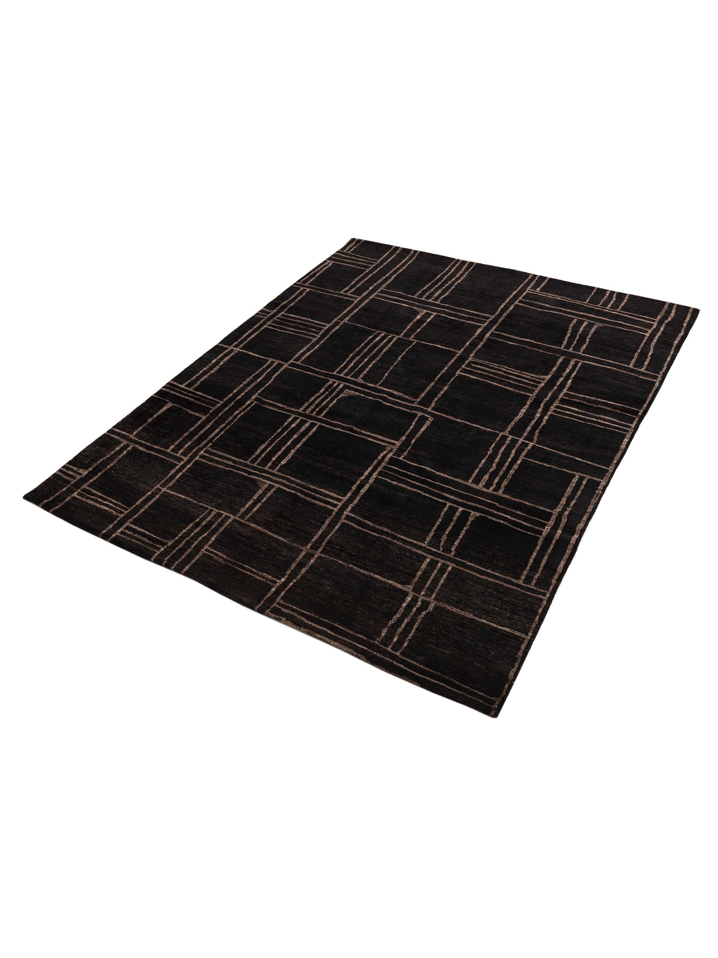 Tibetino 154006 Black Black 8x10.2 Hand Knotted Rug