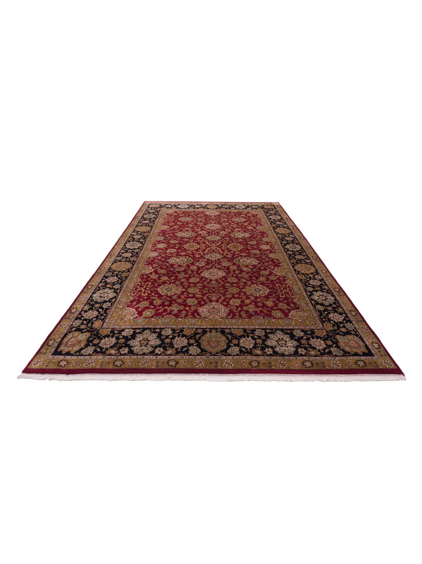 Crown 86161 Red Black 10.2x13.9 Hand Knotted Rug