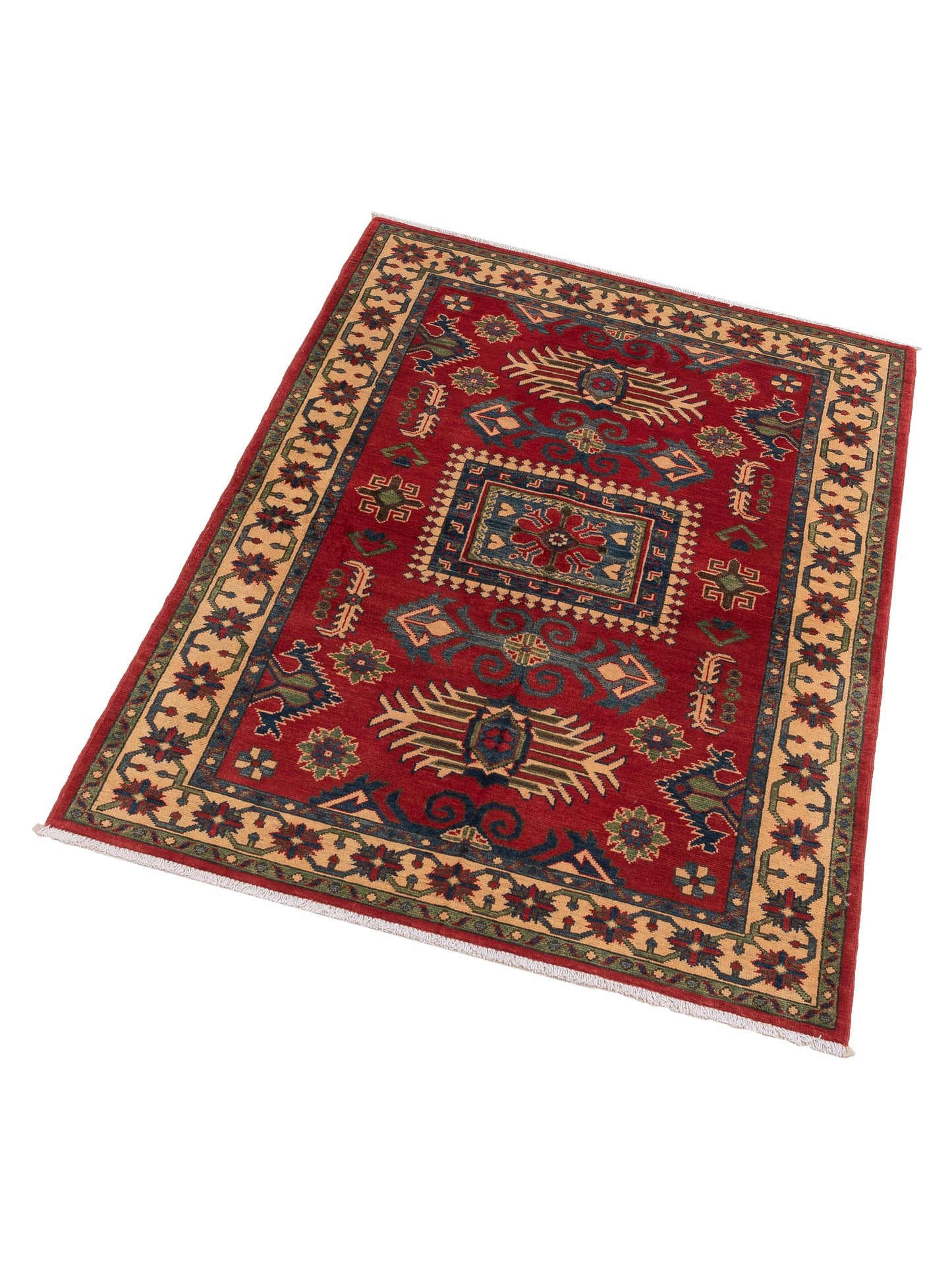 Kazak 145988 Red Ivory 4x6 Hand Knotted Rug
