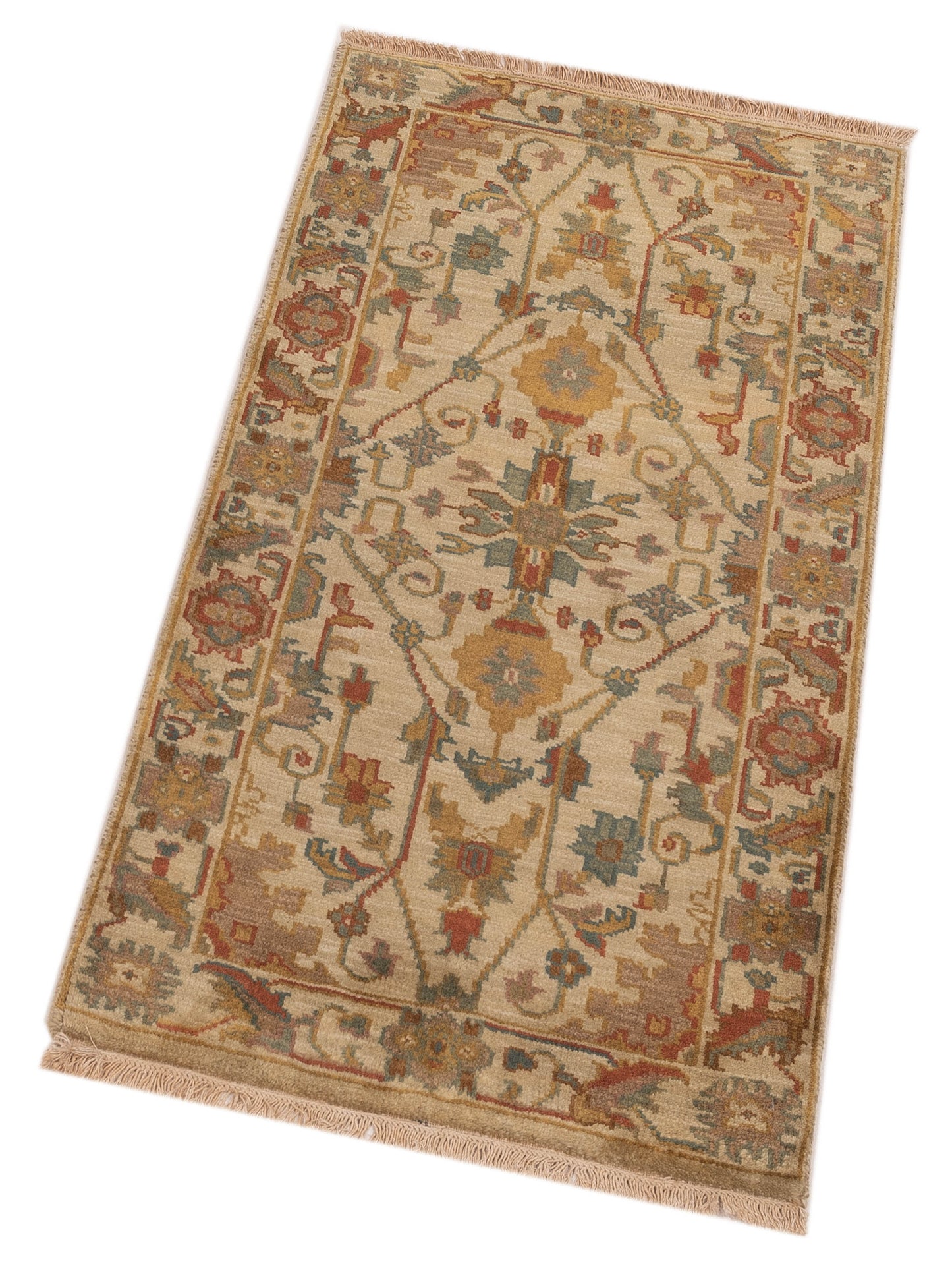 Lilac 103180 Beige Beige 2x4 Hand Knotted Rug