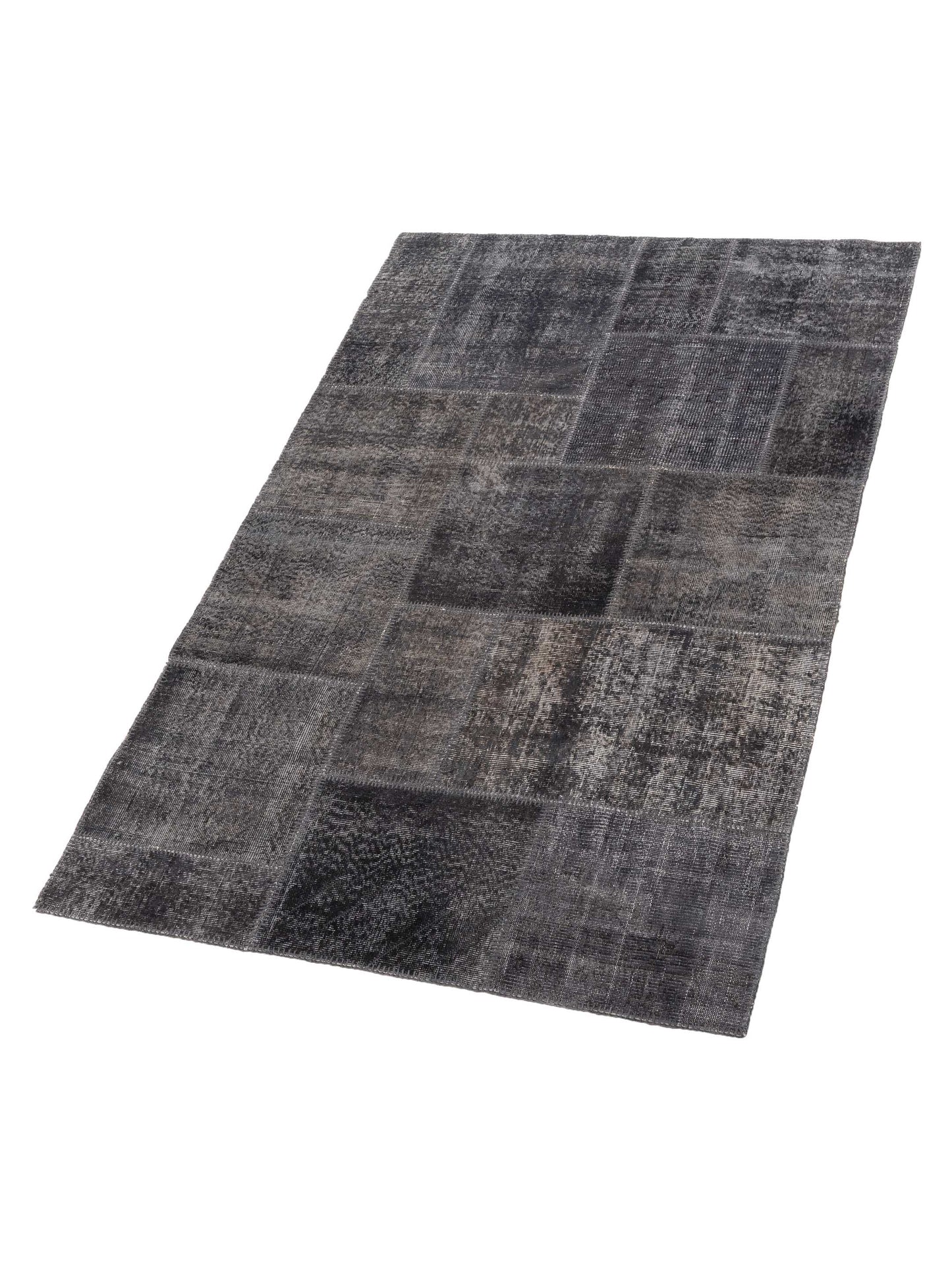 Turkish Vestige Patchwork 131032 Dark Gray Dark Gray 5x7.11 Hand Knotted Rug