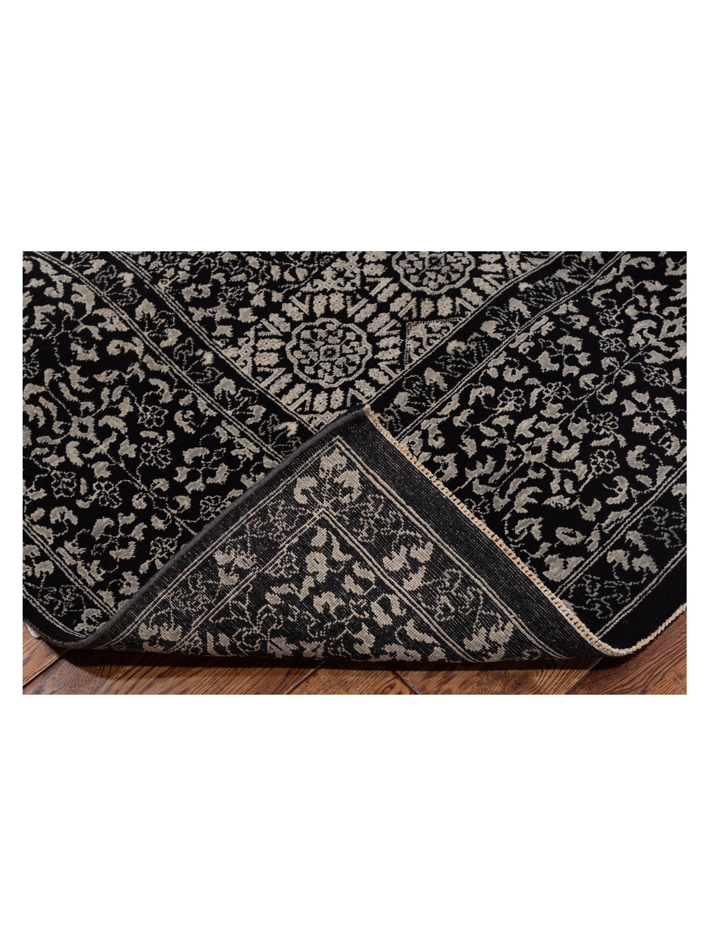 Artisan Mamluk 125123 Black Black 8.1x10.2 Hand Knotted Rug