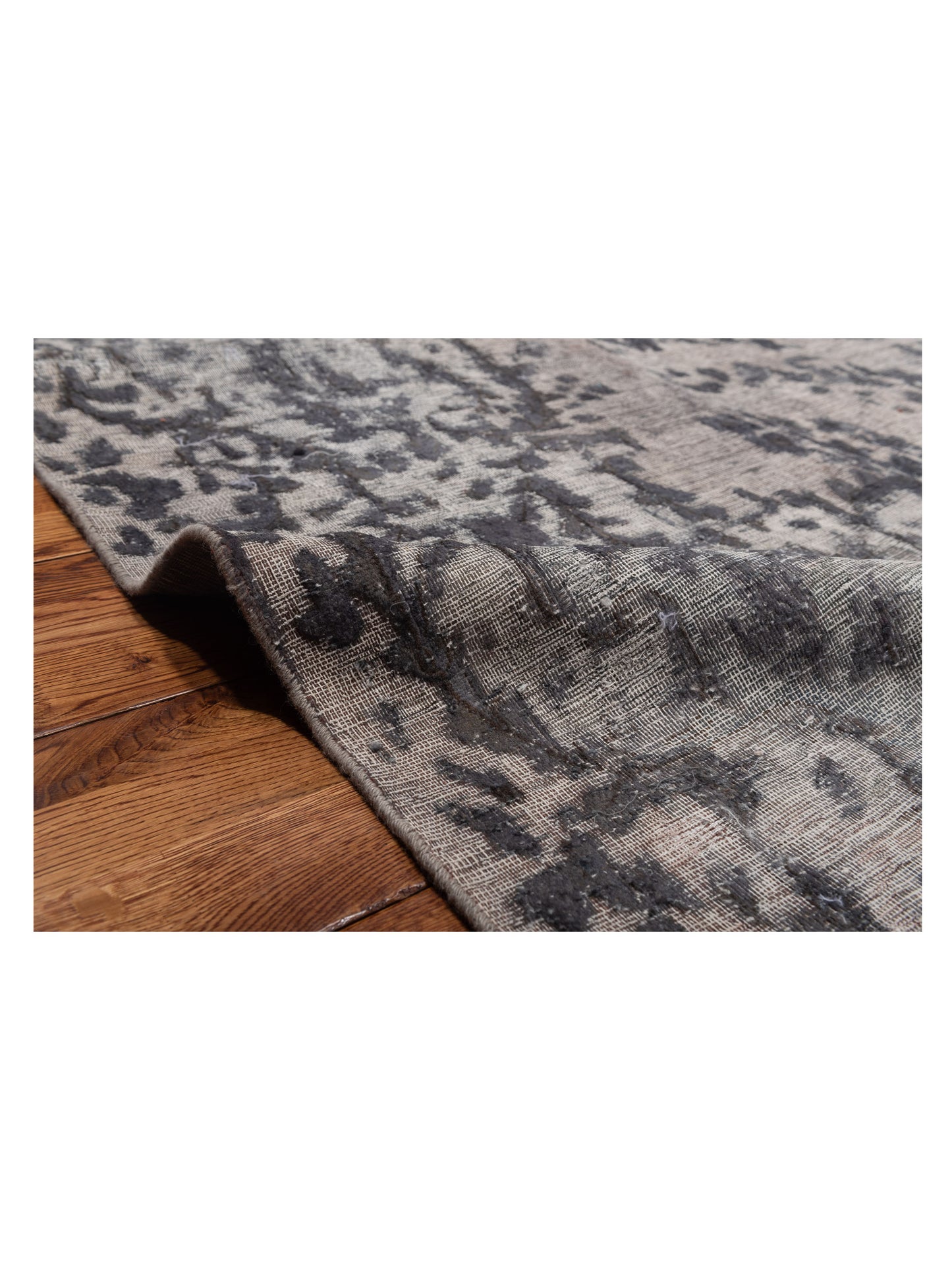 Vintage 130356 Gray 9.10x13.9 Hand Knotted Rug