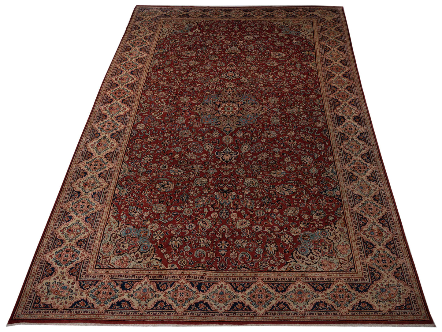 Persian 95670 Rust Ivory 11.5x18.8 Hand Knotted Rug