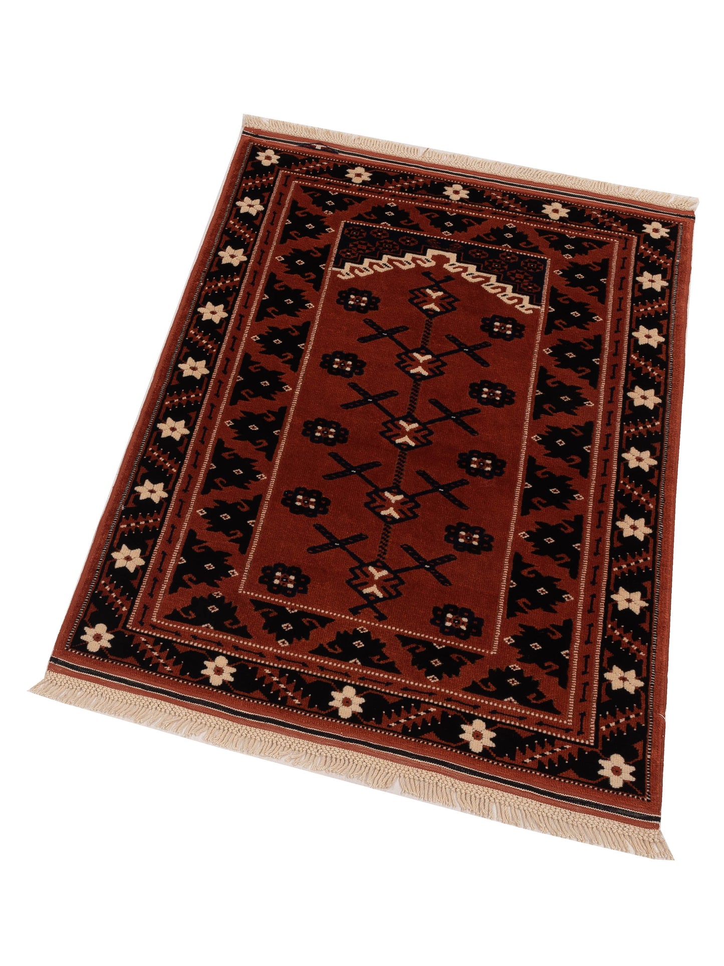 Turkish Shirwan 148379 Brick Black 3.4x4.9 Hand Knotted Rug