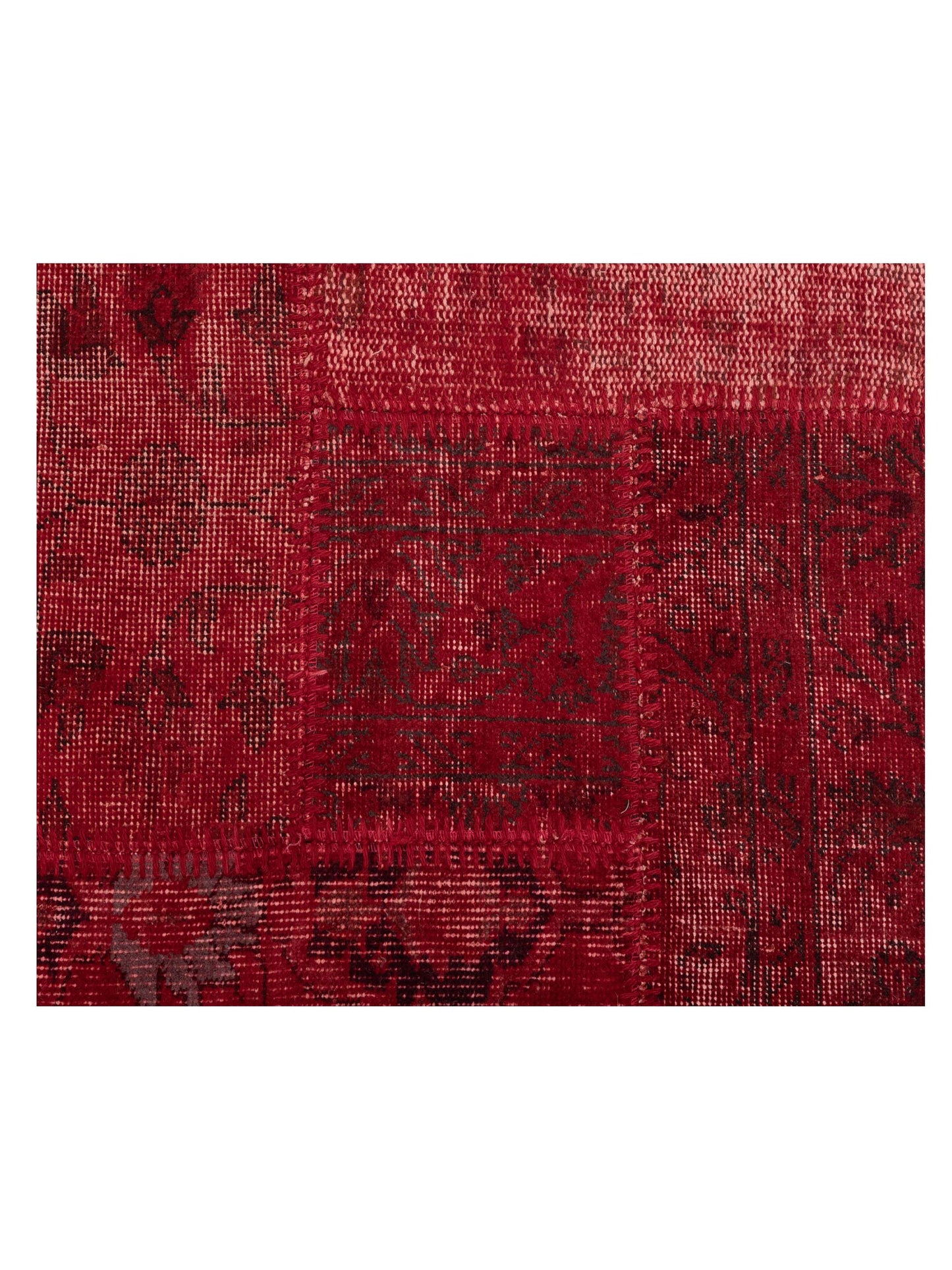 Turkish Vestige Patchwork 131059 Red 3.3x4.11 Hand Knotted Rug